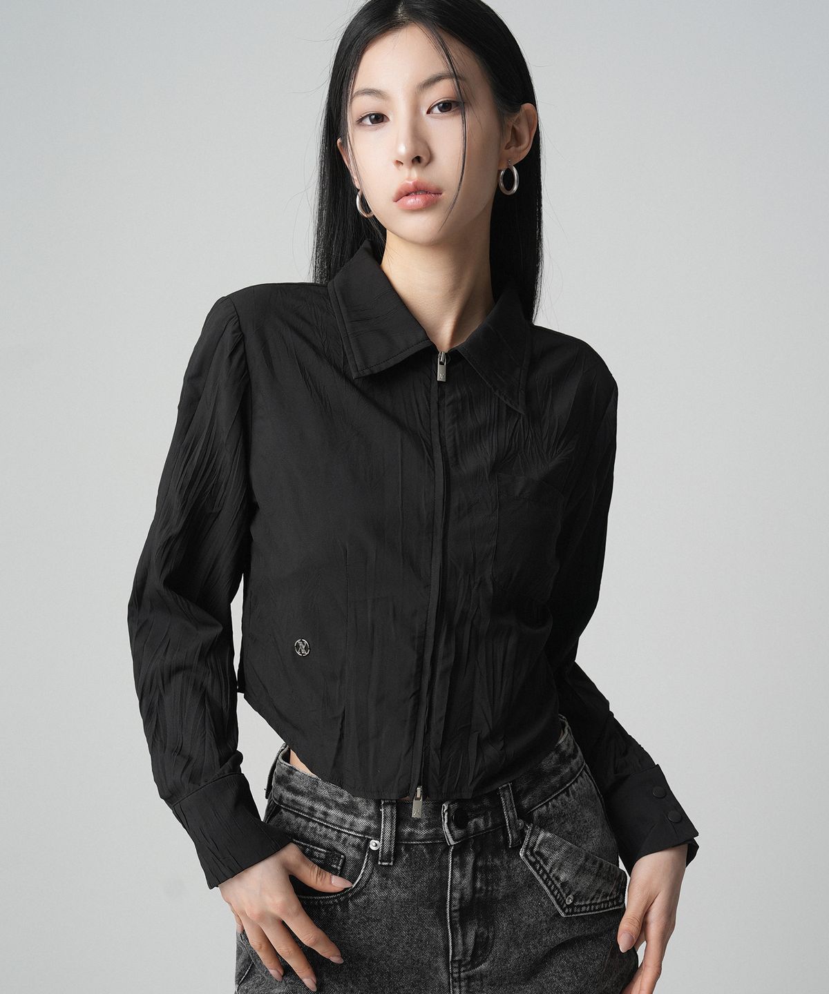 어반드레스(AVANDRESS) Femi Pleats Shirts Zip-up - 3COL