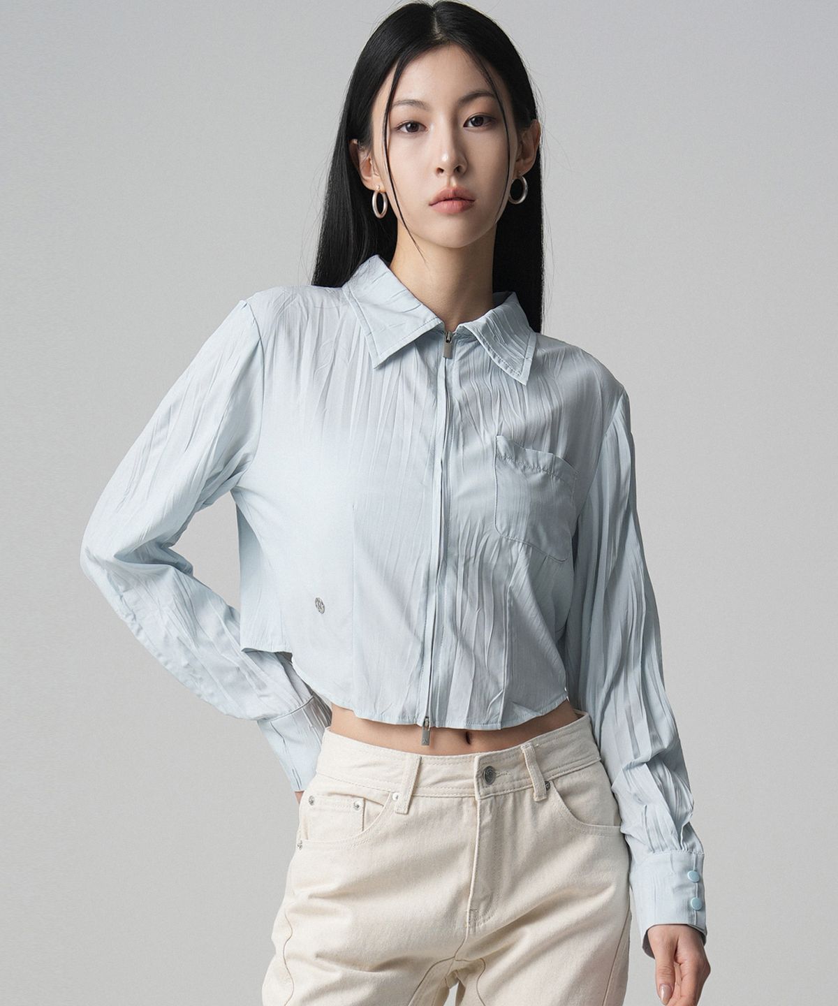 어반드레스(AVANDRESS) Femi Pleats Shirts Zip-up - 3COL