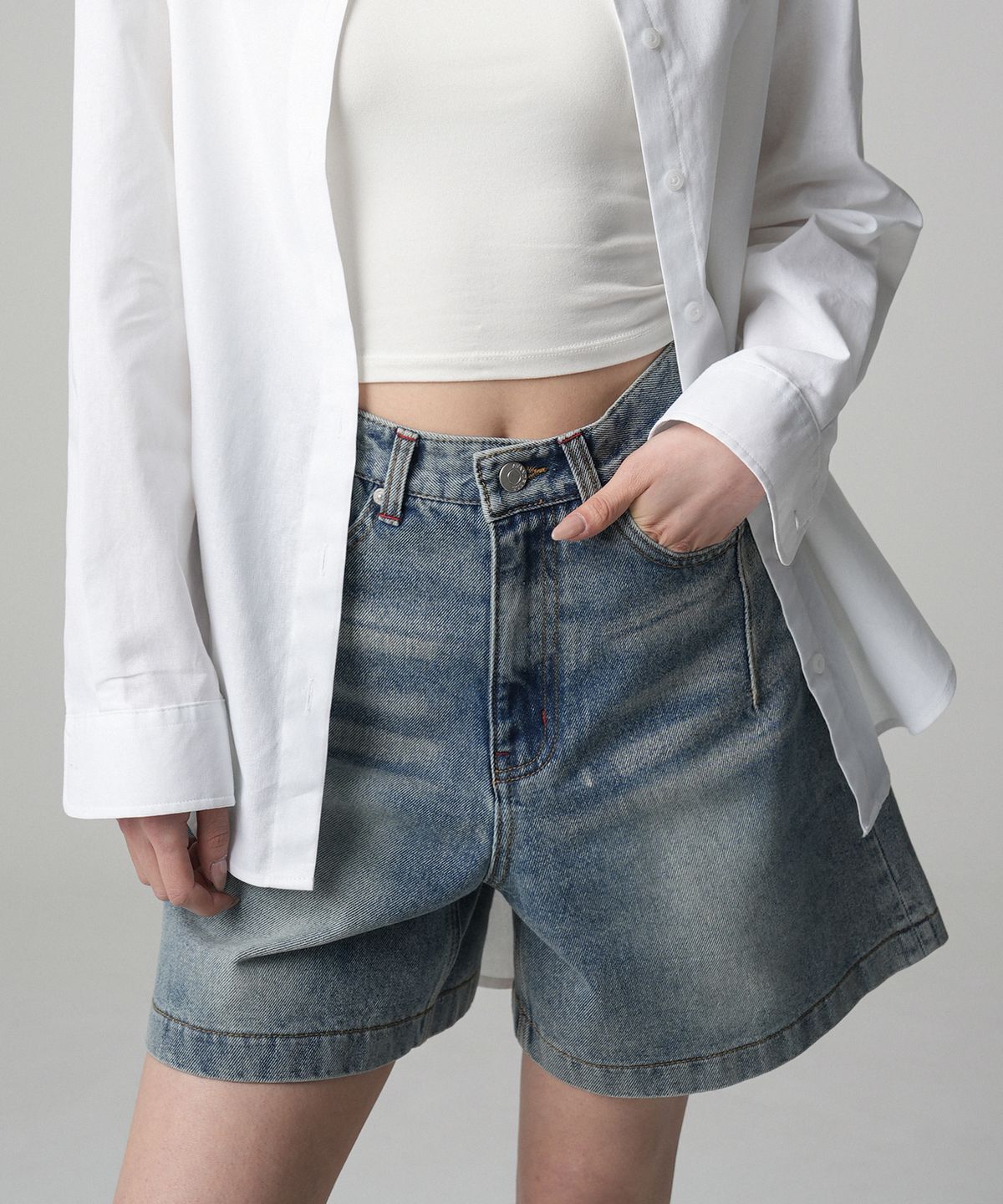 어반드레스(AVANDRESS) Lovely Stitch Denim Shorts - 3COL
