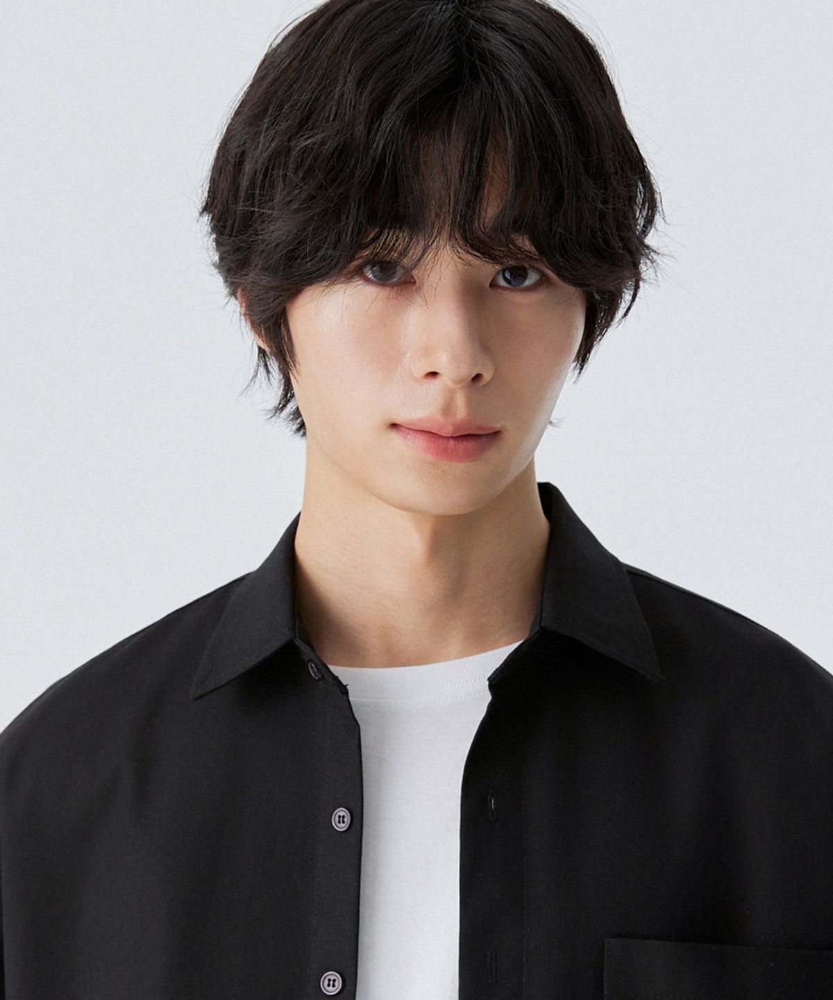 스탠즈(STENDS) [M~4XL] 올데이 린넨 오버핏 반팔 셔츠_블랙