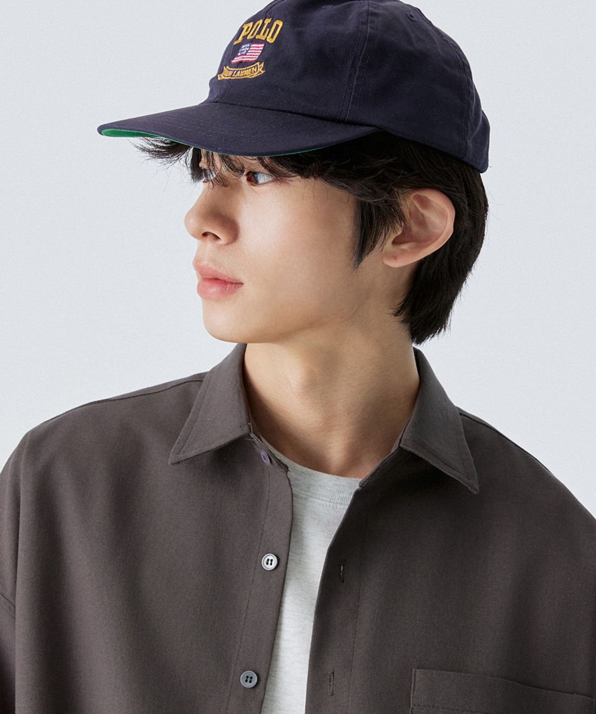 스탠즈(STENDS) [M~4XL] 올데이 린넨 오버핏 반팔 셔츠_차콜