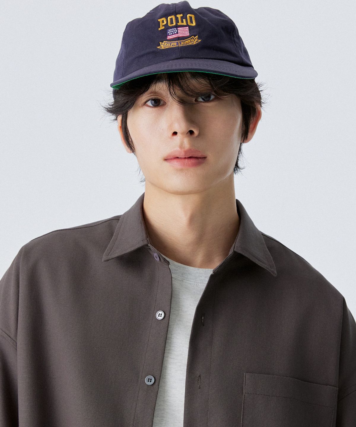 스탠즈(STENDS) [M~4XL] 올데이 린넨 오버핏 반팔 셔츠_차콜