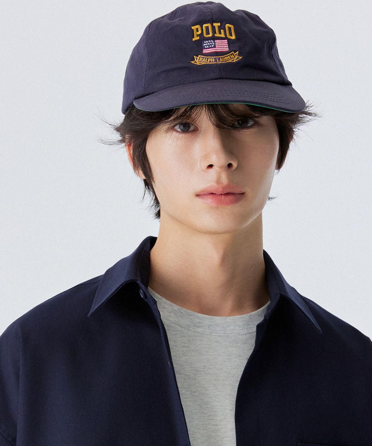스탠즈(STENDS) [M~4XL] 올데이 린넨 오버핏 반팔 셔츠_네이비