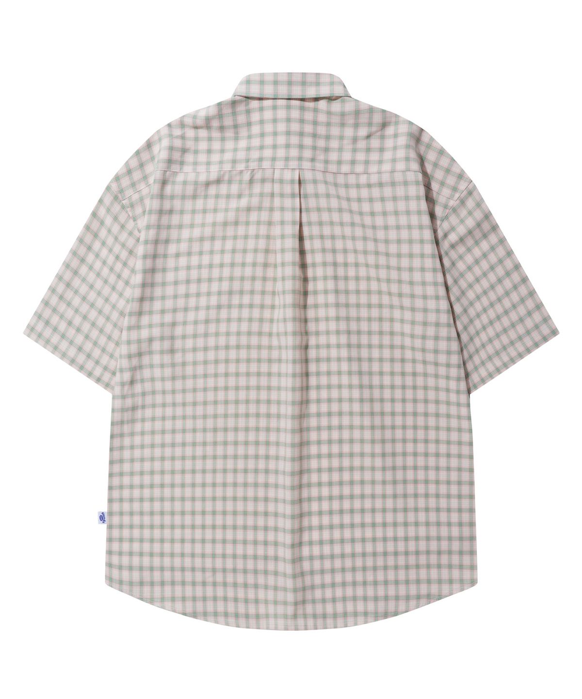 스탠즈(STENDS) [M~4XL] 올데이 체크 오버핏 반팔 셔츠_ST02 핑크