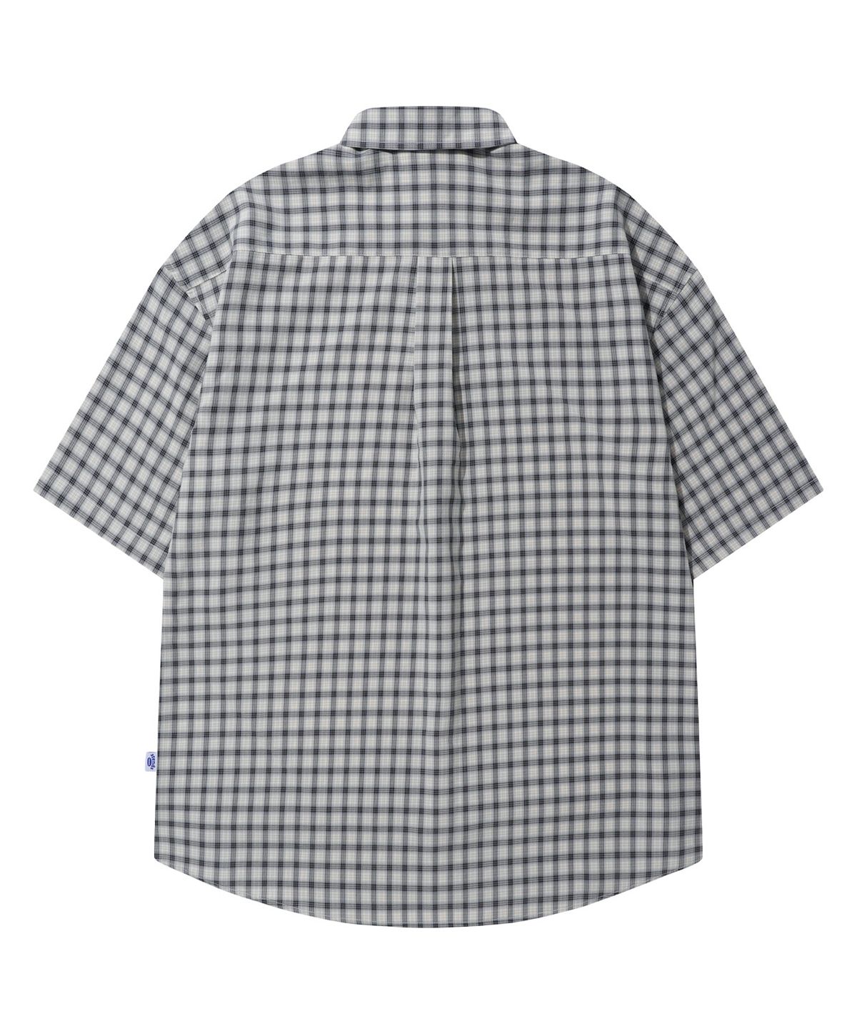 스탠즈(STENDS) [M~4XL] 올데이 체크 오버핏 반팔 셔츠_ST03 블랙