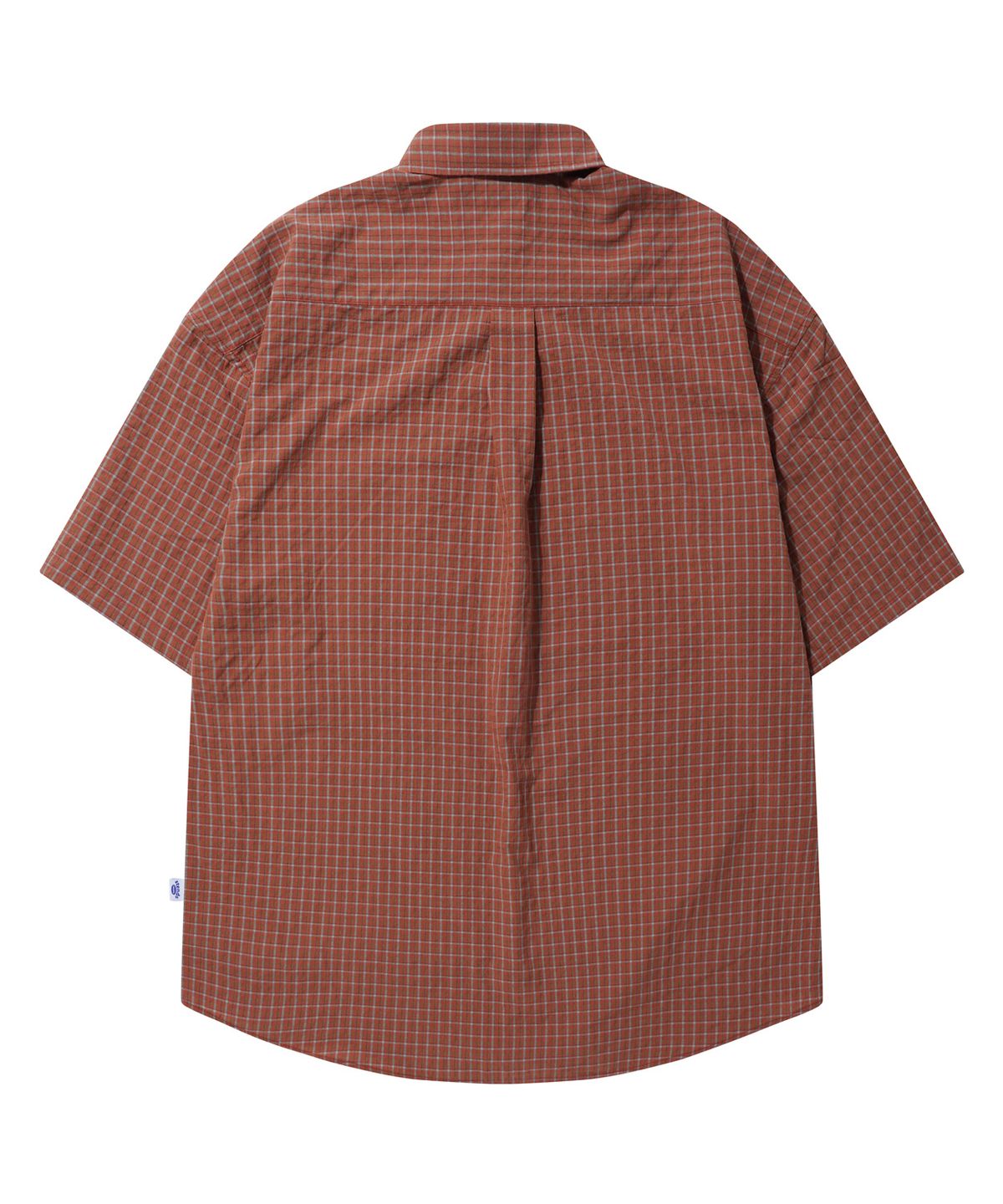 스탠즈(STENDS) [M~4XL] 올데이 체크 오버핏 반팔 셔츠_ST05 브릭