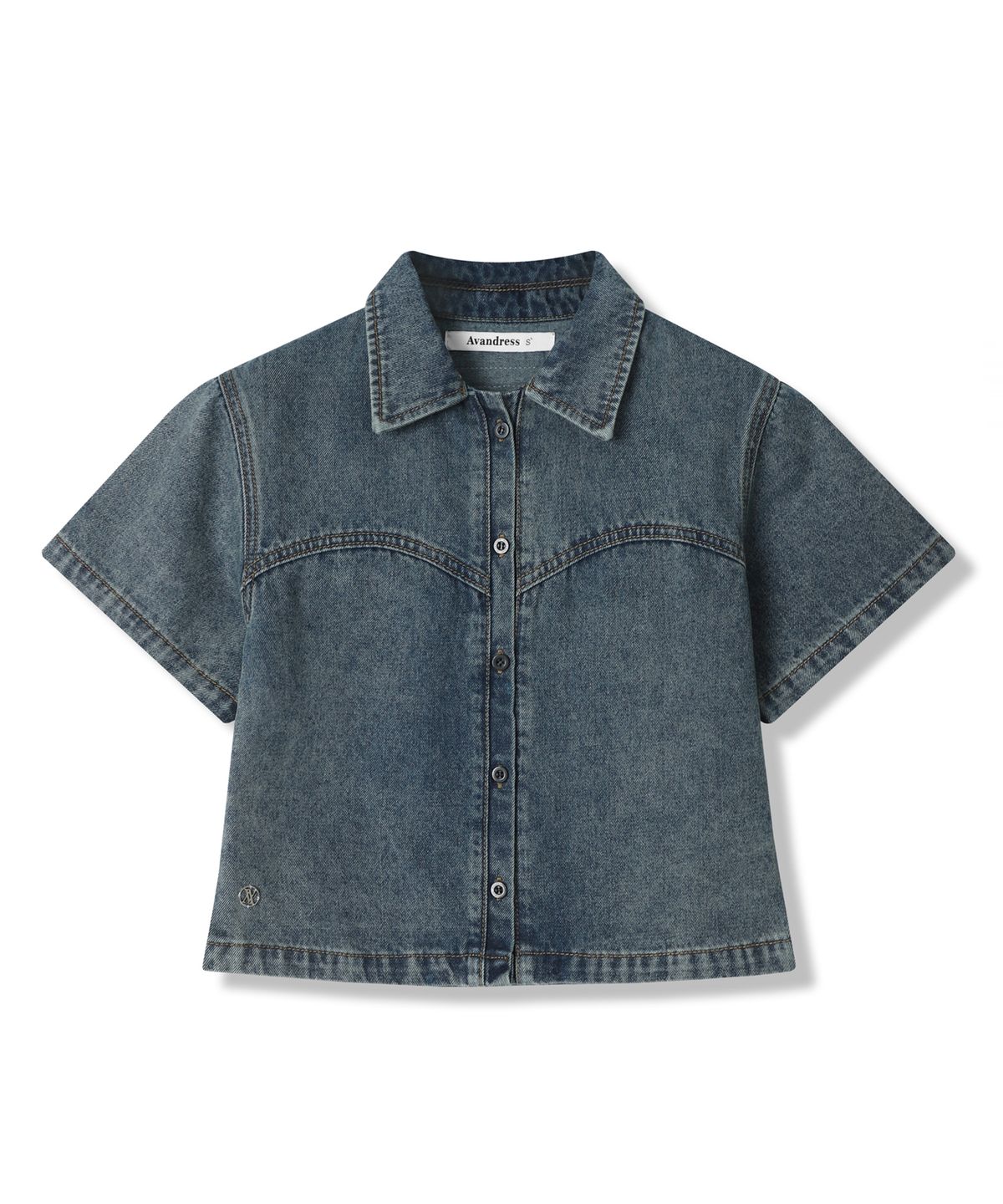 어반드레스(AVANDRESS) Heart Slit Denim Shirt - 2COL