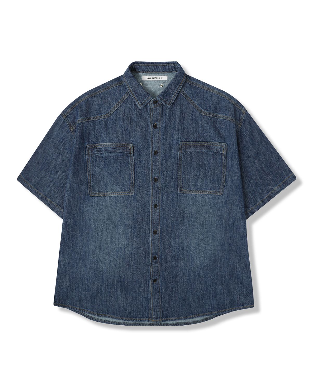 어반드레스(AVANDRESS) Cooling Western Short-sleeve Denim Shirt - 2COL