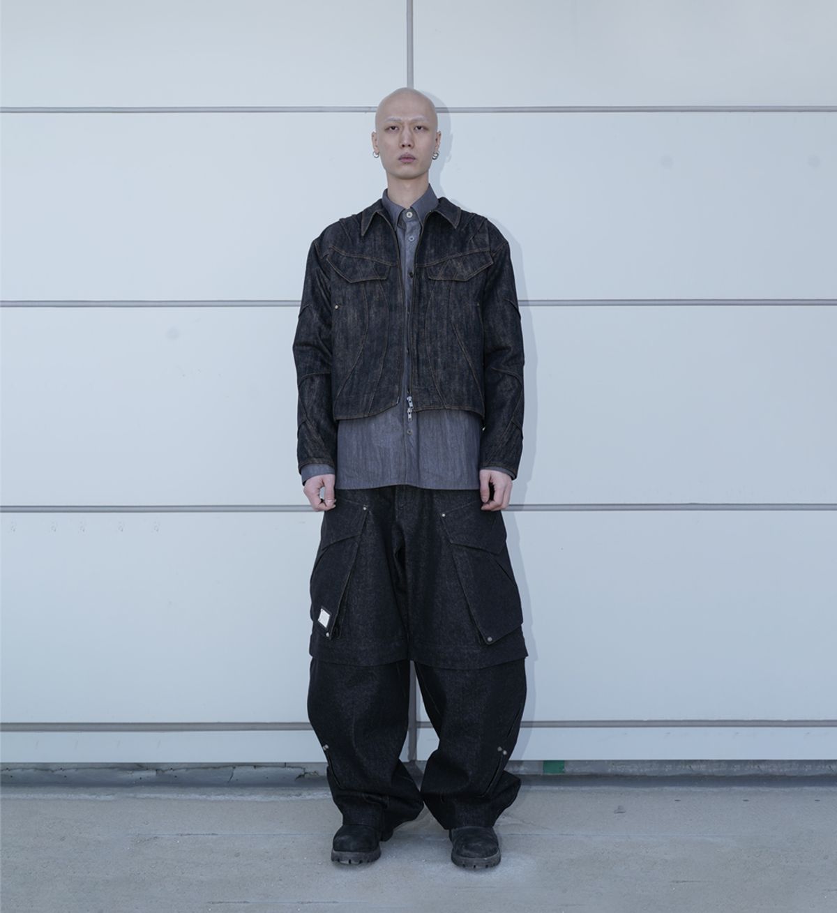 에르 바이 에러리스트(ERR BY ERRORIST) SCAR DETACHABLE CARGO DENIM PANTS [BLACK]