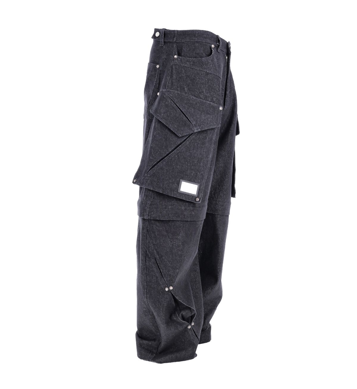 에르 바이 에러리스트(ERR BY ERRORIST) SCAR DETACHABLE CARGO DENIM PANTS [BLACK]