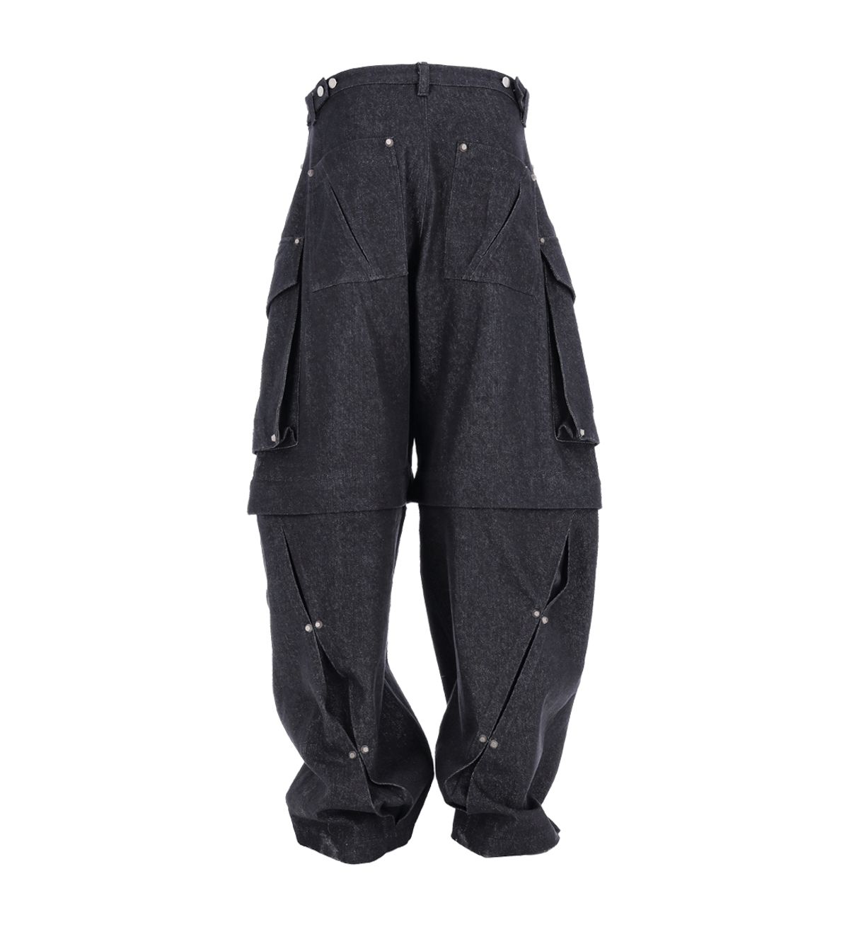 에르 바이 에러리스트(ERR BY ERRORIST) SCAR DETACHABLE CARGO DENIM PANTS [BLACK]