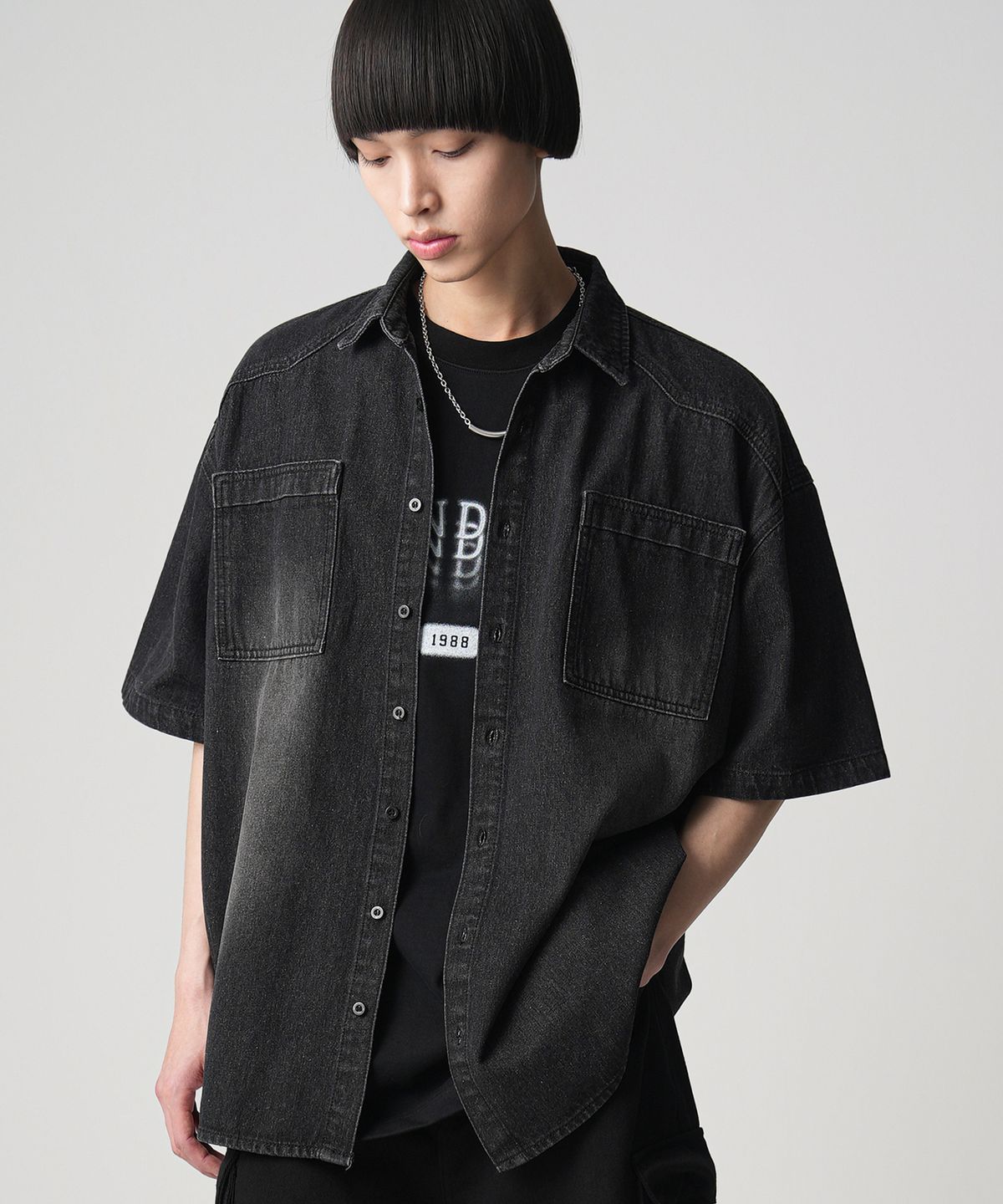 어반드레스(AVANDRESS) Western Short-sleeve Denim Shirt - 3COL