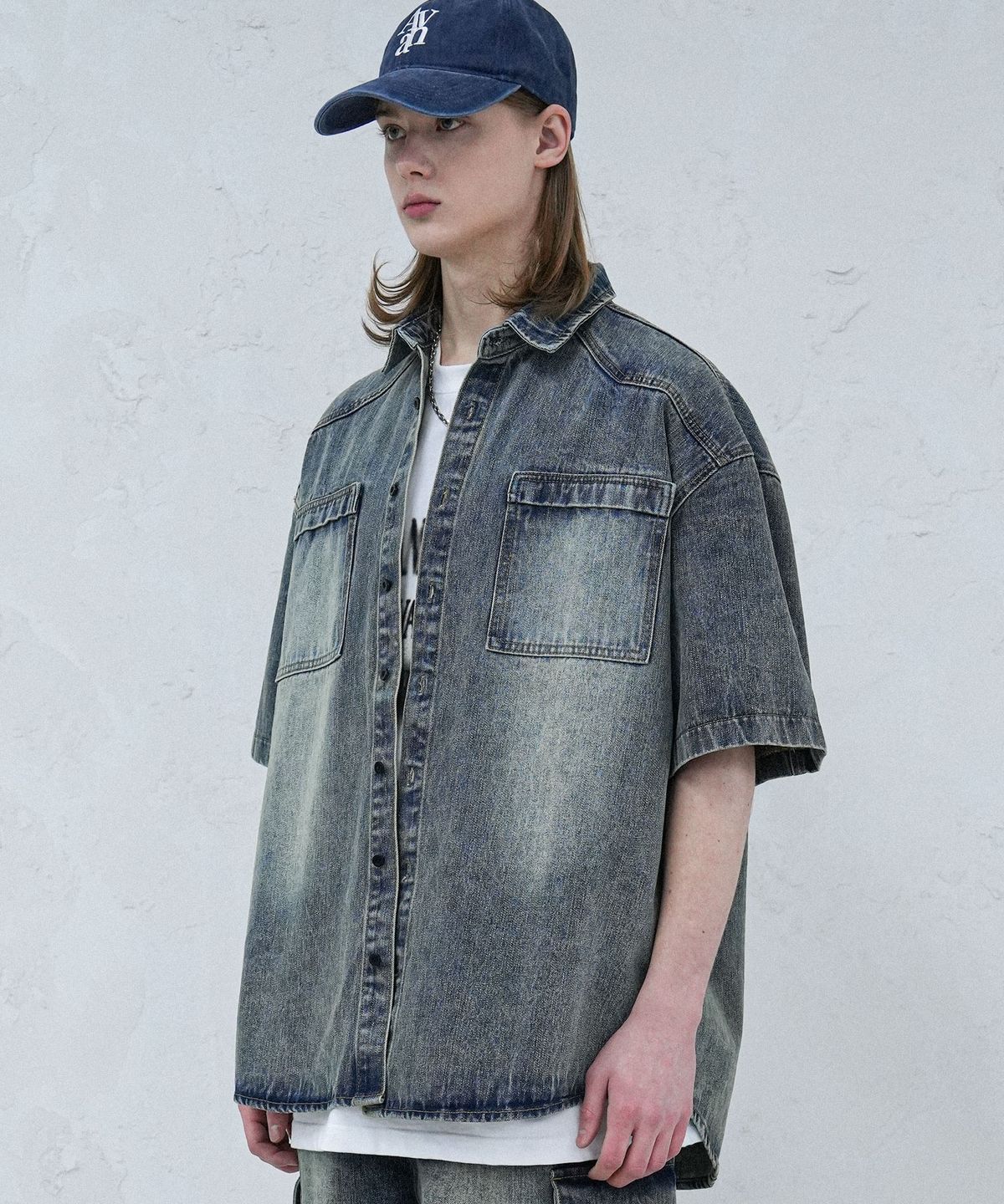 어반드레스(AVANDRESS) Western Short-sleeve Denim Shirt - 3COL