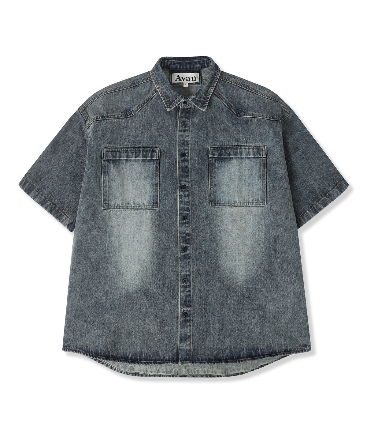 어반드레스(AVANDRESS) Western Short-sleeve Denim Shirt - 3COL