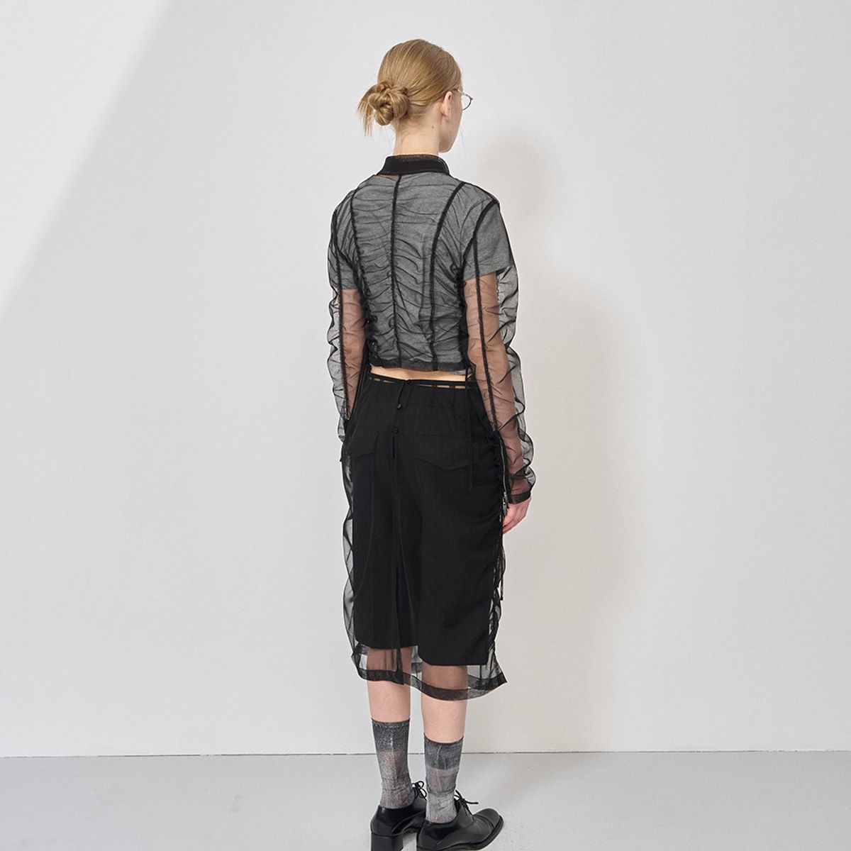 엘씨디씨티엠(LCDC™) MESH SHIRRING ZIP-UP JACKET