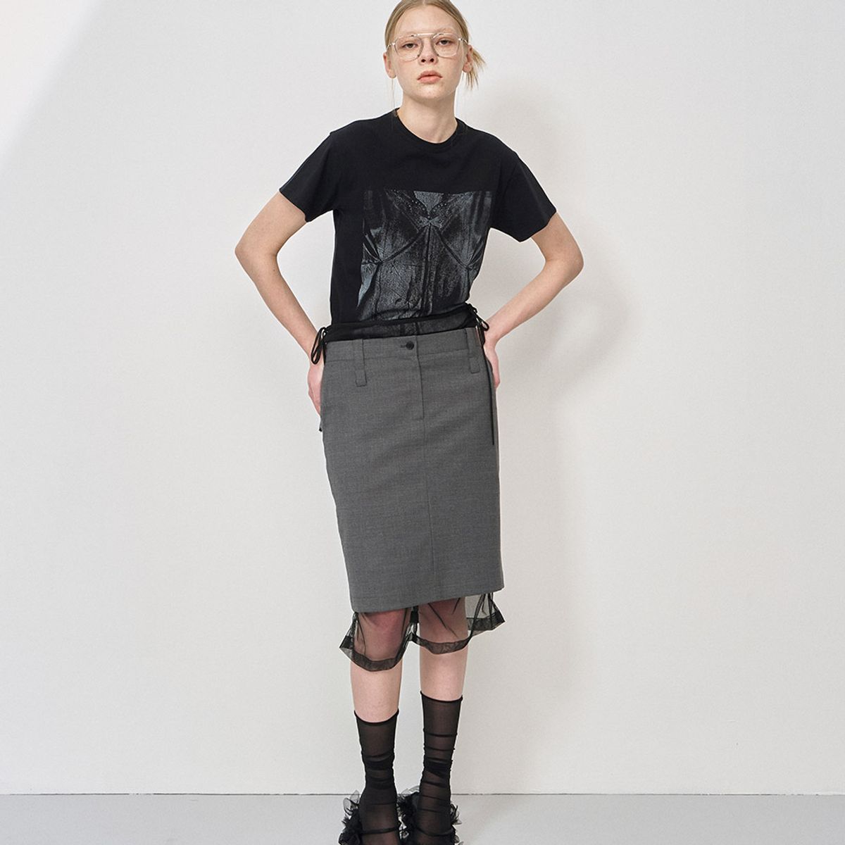 엘씨디씨티엠(LCDC™) MESH LAYERED SKIRT