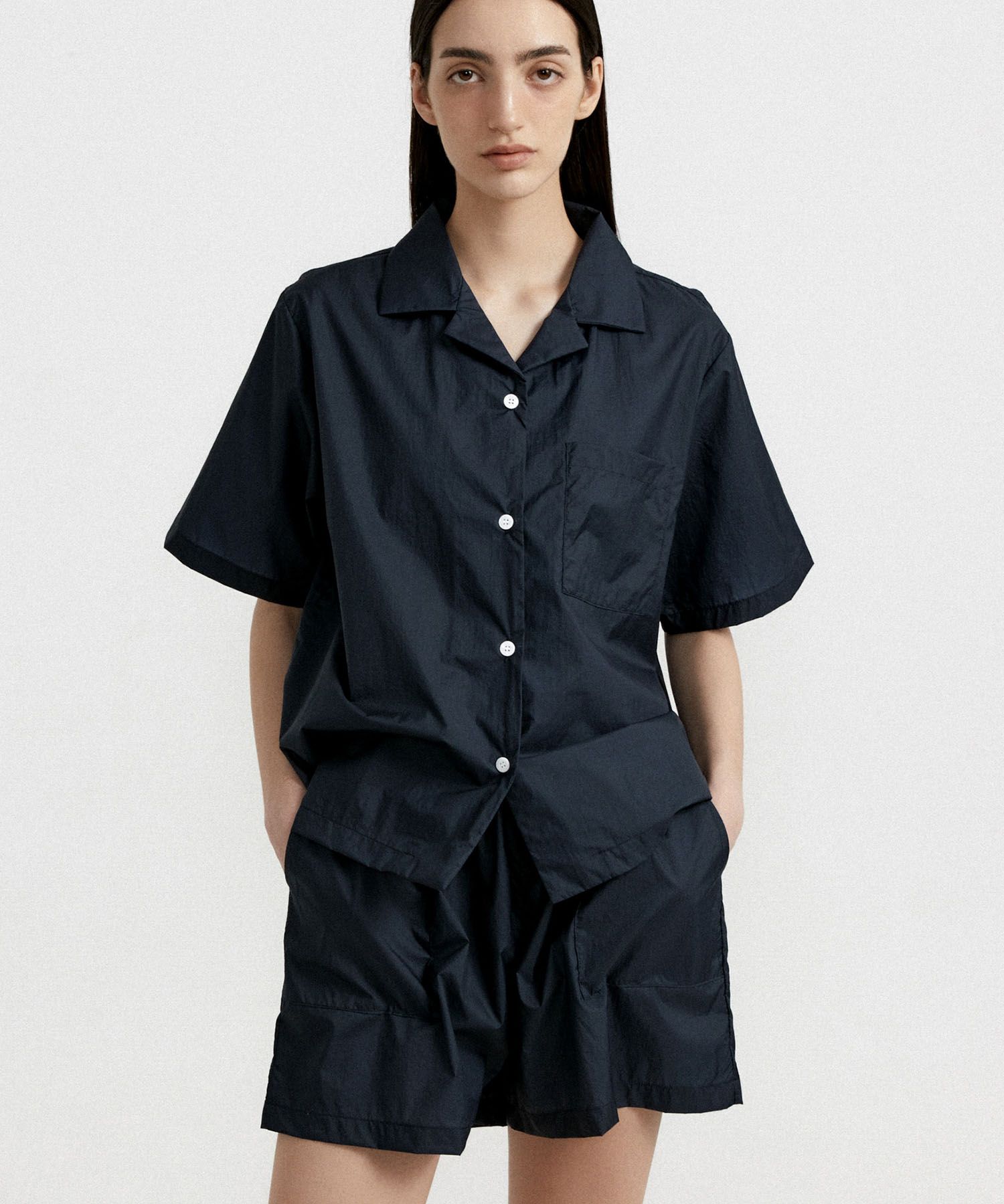 ◆JO'S LOUNGE◆ Modal Couple Essential Navy Pajama Set Essen MODAL] (couple) Essential Navy Pajama Set - JO'S LOUNGE