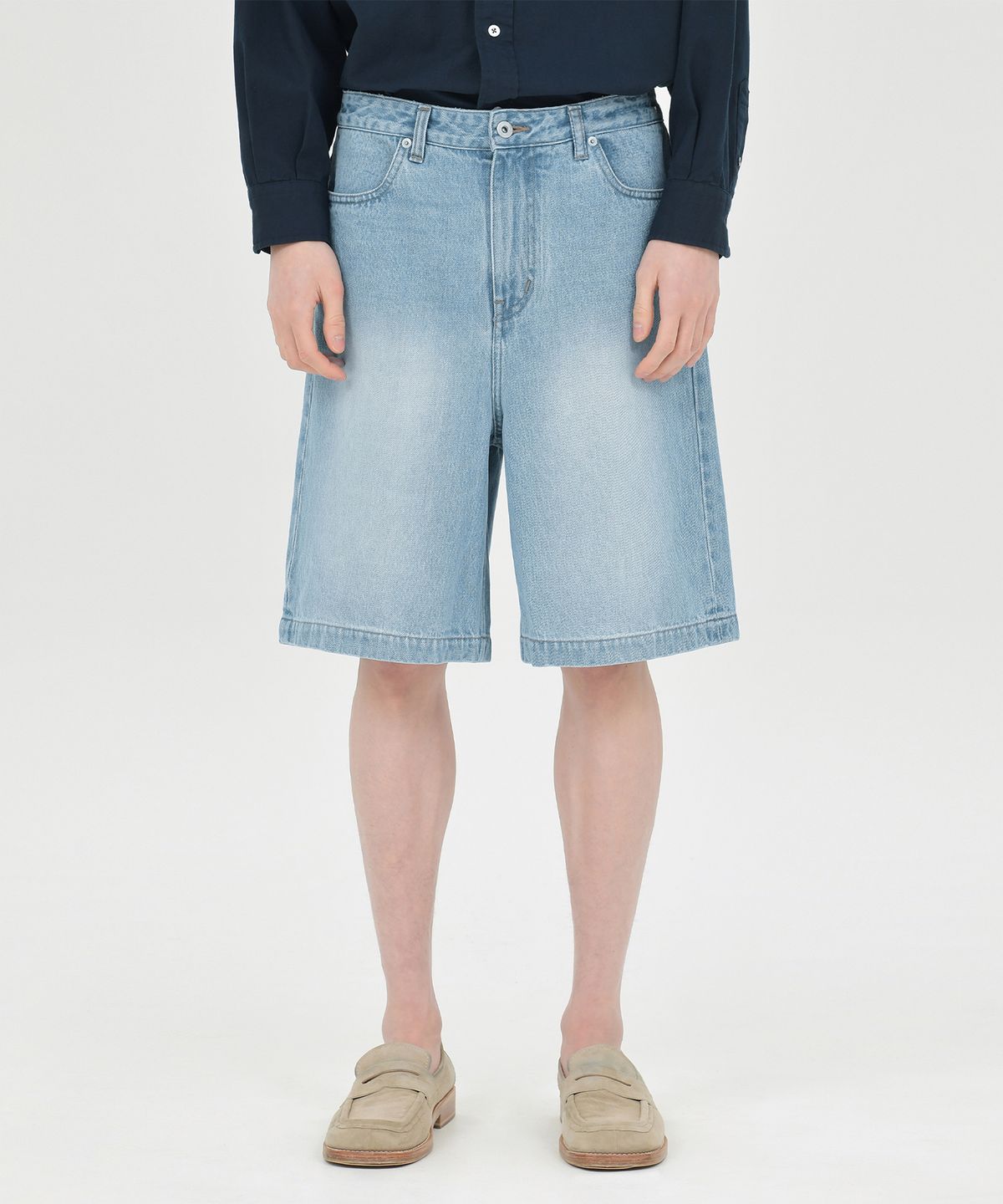 브라운야드(BROWNYARD) 24SS 데님 쇼츠, 라이트 블루