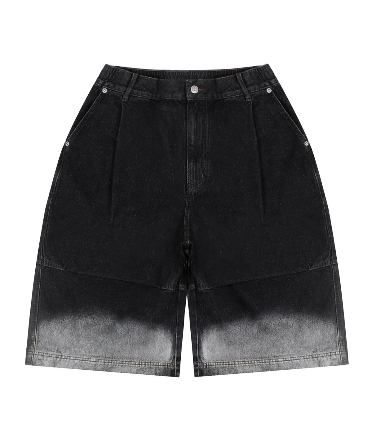 엑스톤즈(XTONZ) XP192 슬레이드 워싱 버뮤다 데님 팬츠 (BLACK)