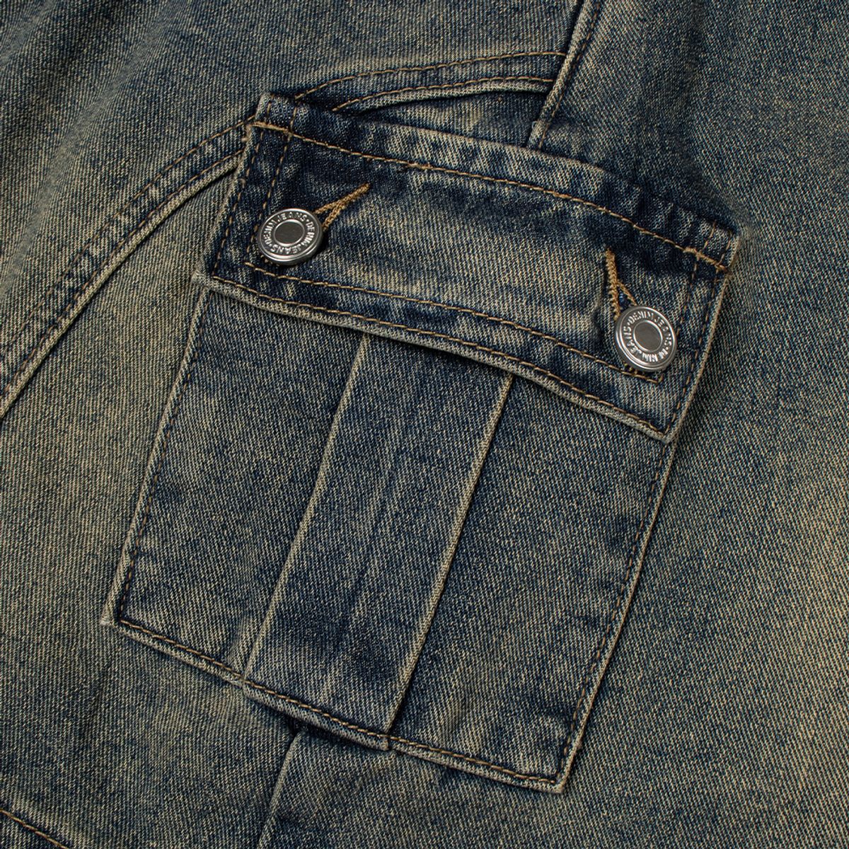 모아(MOAA) 랙 카고 미니 스커트 (WASHED JEAN)