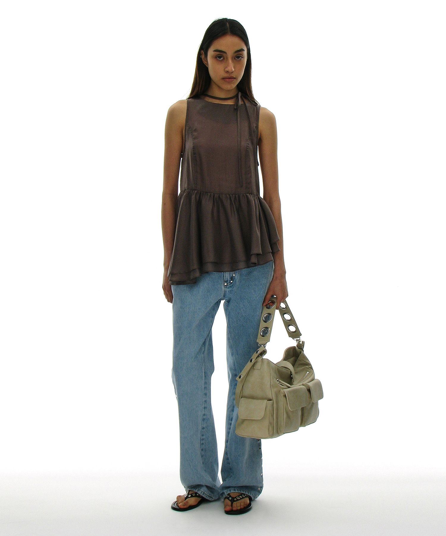 MUSINSA | PARTIMENTO WOMEN Vintage Pocket Bucket Bag_Dusty