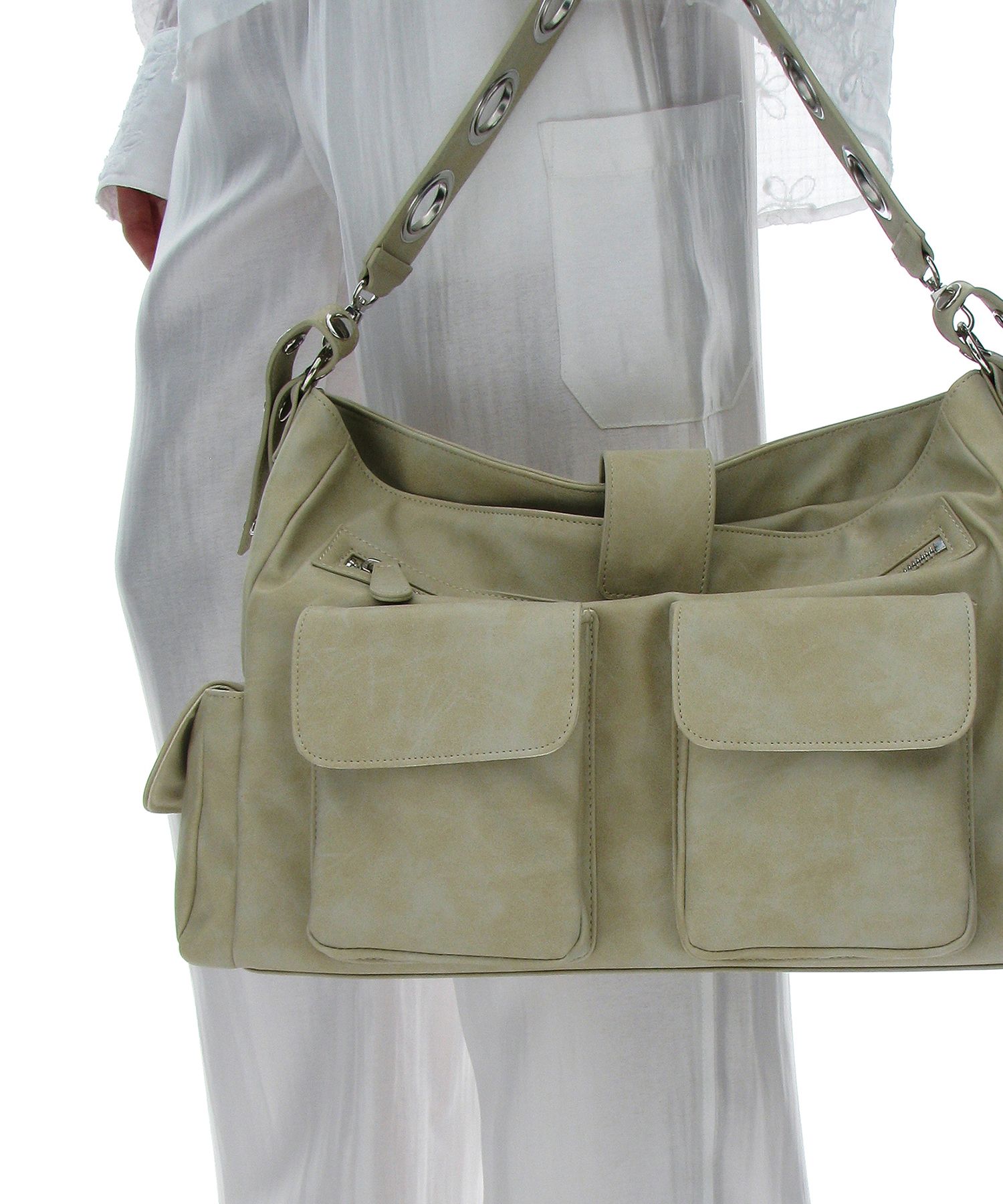 MUSINSA | PARTIMENTO WOMEN Vintage Pocket Bucket Bag_Dusty