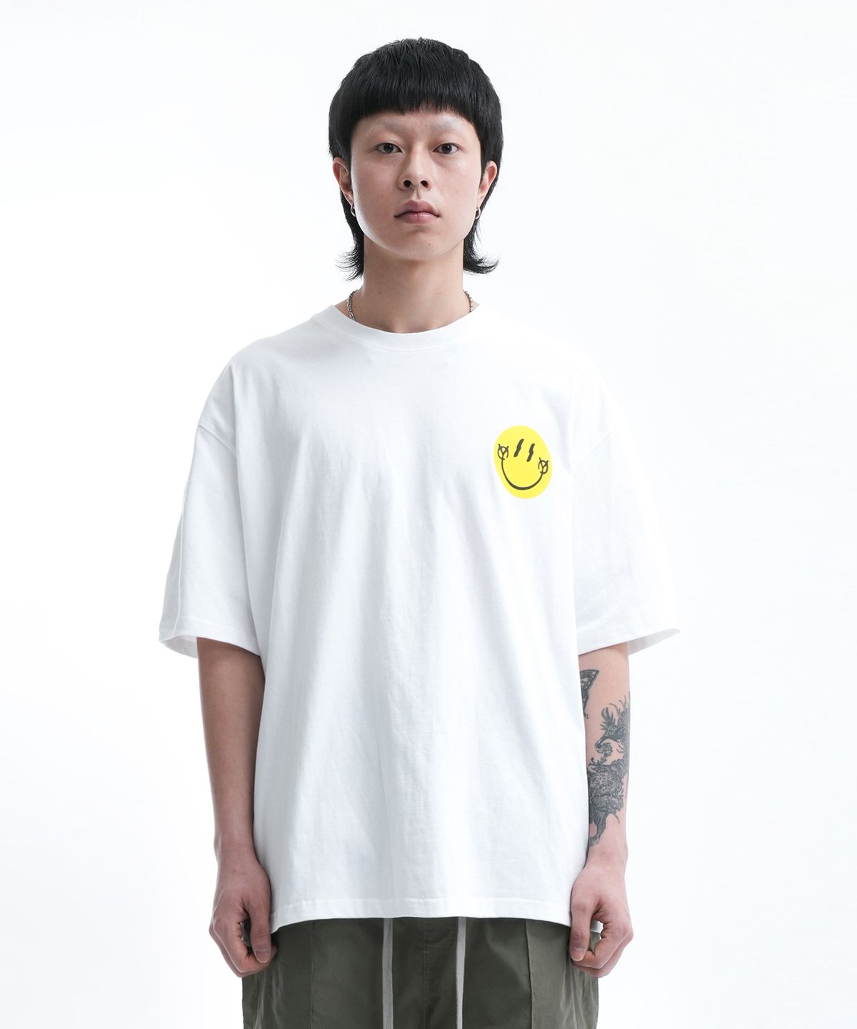 오픈야드(오와이)(OPENYARD(OY)) SMILE LOGO T-WHITE