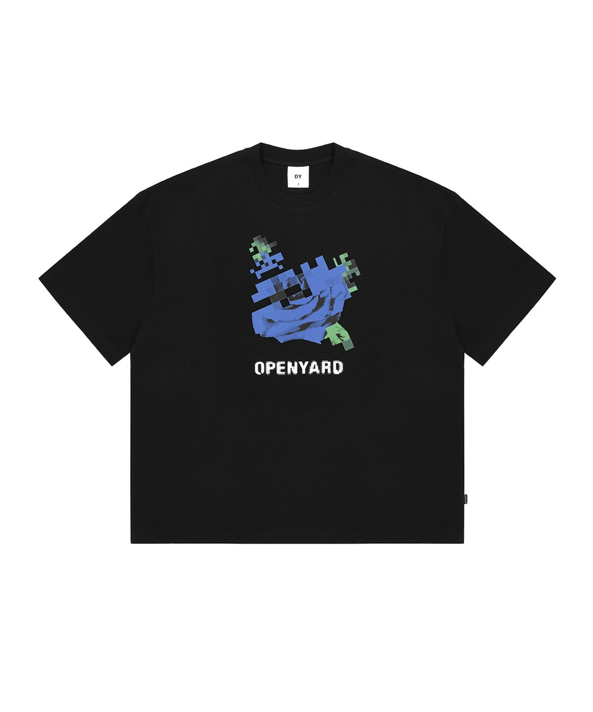 오픈야드(오와이)(OPENYARD(OY)) PIXEL FLOWER T-BLACK