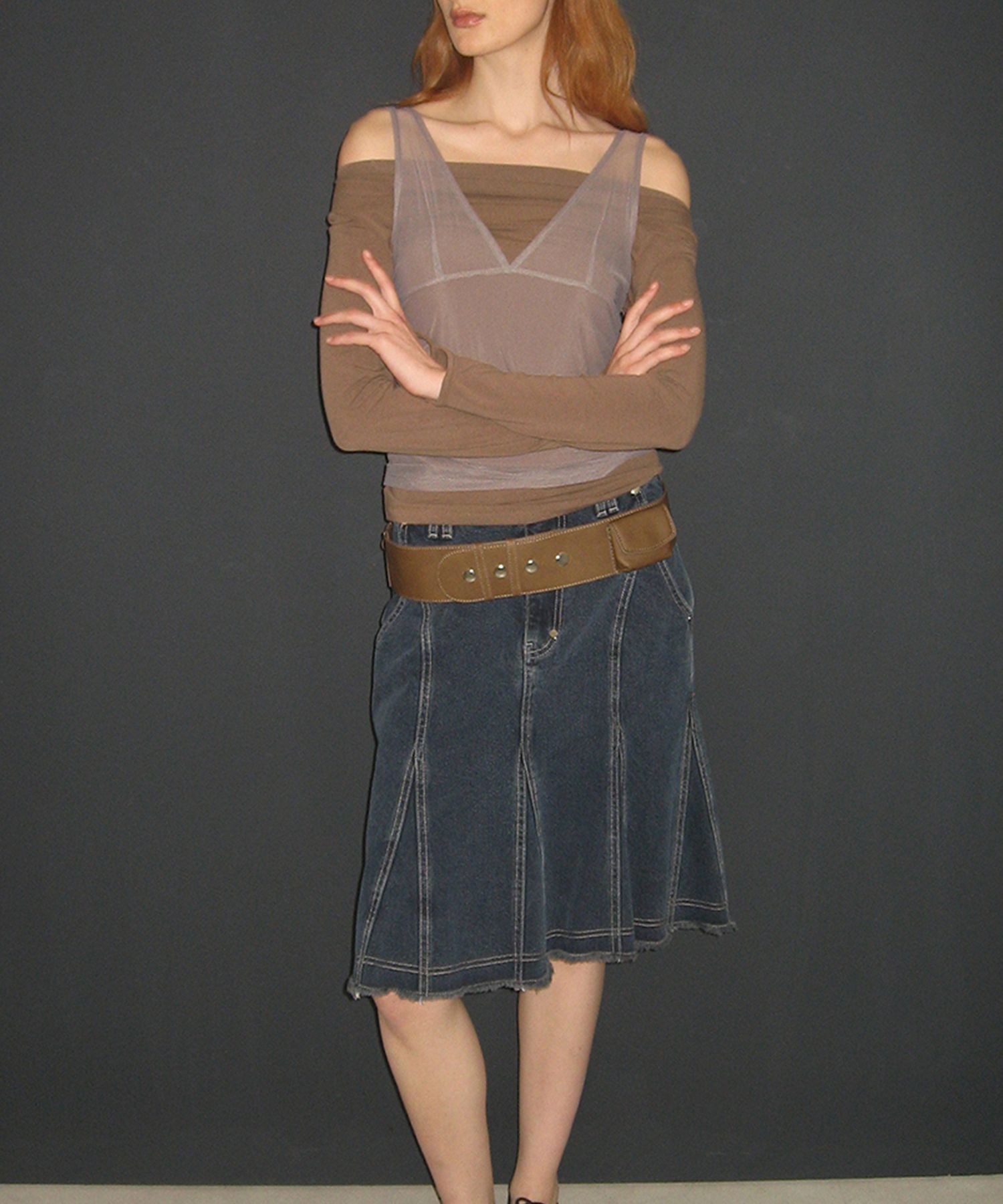 MUSINSA | PARTIMENTO WOMEN Pocket Layered Belt_Brown