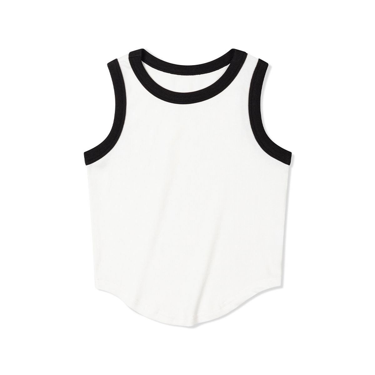 모아(MOAA) 파이핑 슬리브 리스 (WHITE)
