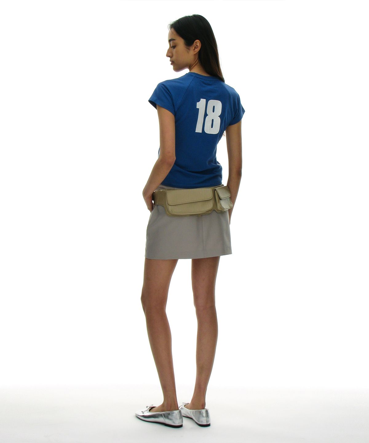 파르티멘토 우먼(PARTIMENTO WOMEN) 넘버링 프린티드 티_블루