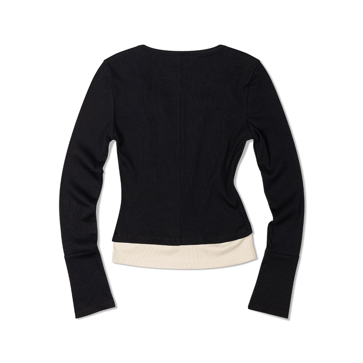 모아(MOAA) 헨리넥 레이어드 슬리브 (BLACK)