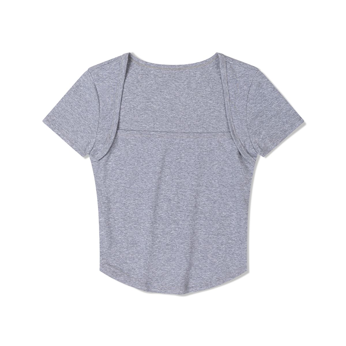 모아(MOAA) 스퀘어넥 숏슬리브 (GRAY)