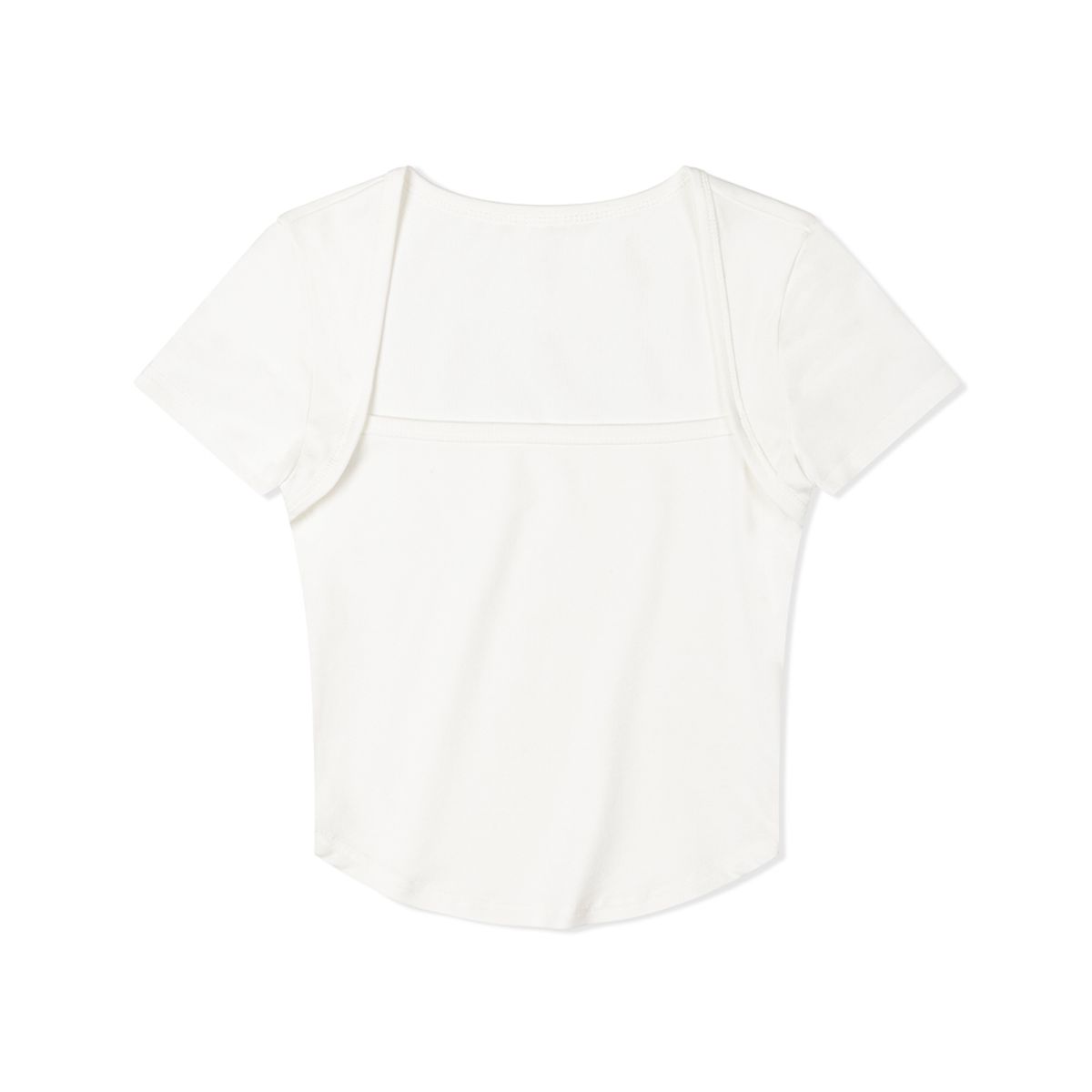 모아(MOAA) 스퀘어넥 숏슬리브 (WHITE)