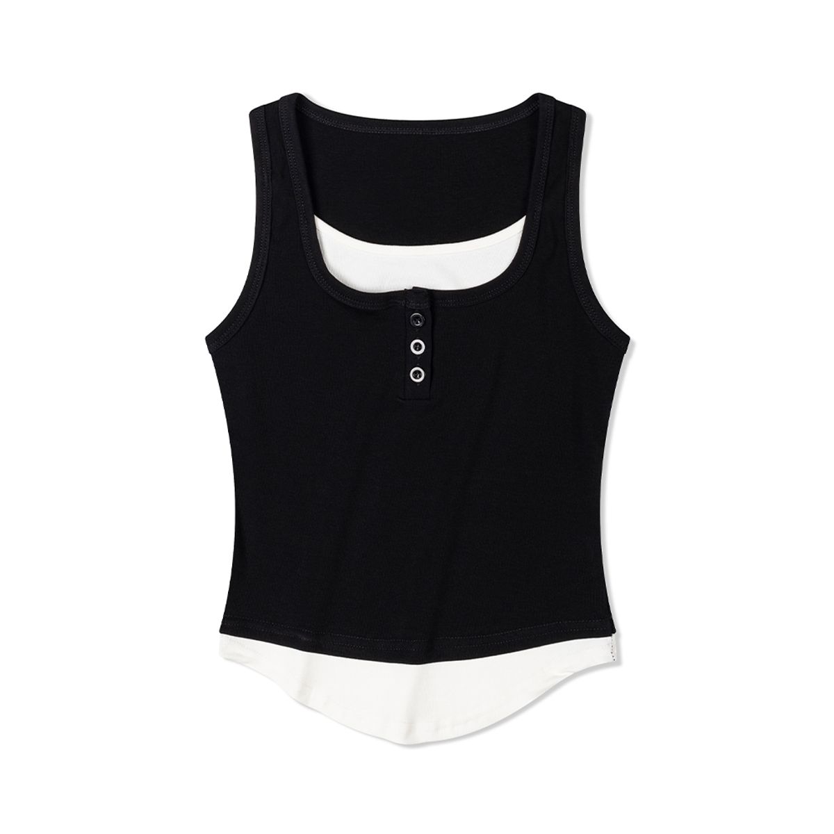 모아(MOAA) 헨리넥 레이어드 슬리브리스 (BLACK)