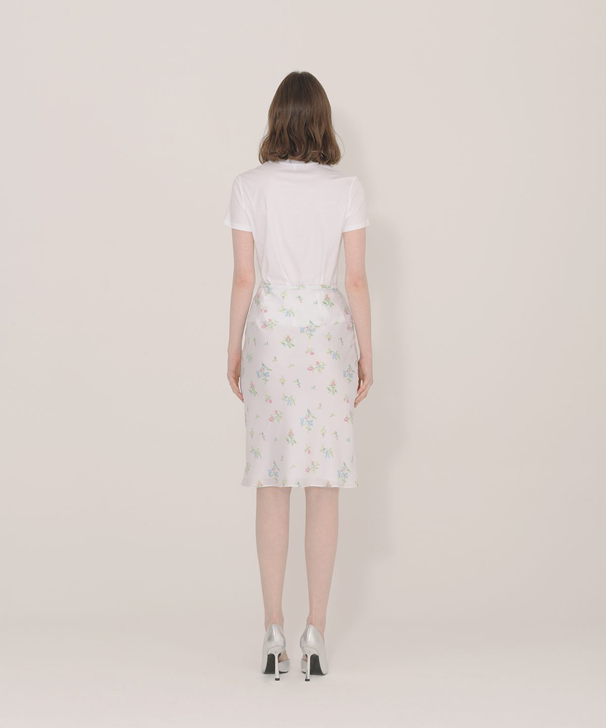 아이스가든에이오공팔(ICE GARDEN A.508) Cross-stitch Floral Print Skirt