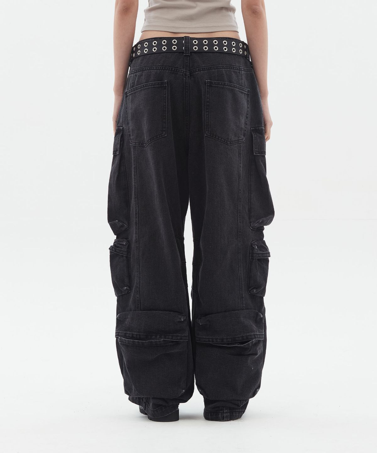 도미넌트(DOMINANT) Denim Ten pocket cargo pants_Black
