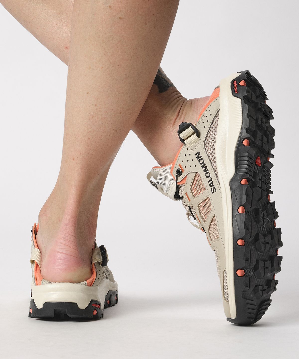 살로몬(SALOMON) 테크엠피비안 5 W - 화이트 페퍼:블리치드 샌드:리빙 코랄 / L47432400
