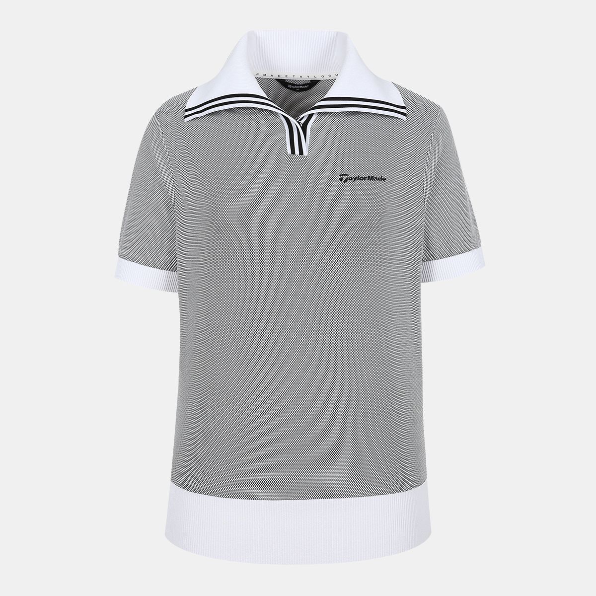 테일러메이드 어패럴(TAYLORMADE APPAREL) 여성 자가드 니트 카라 반팔 티셔츠 T8031TN6141-100