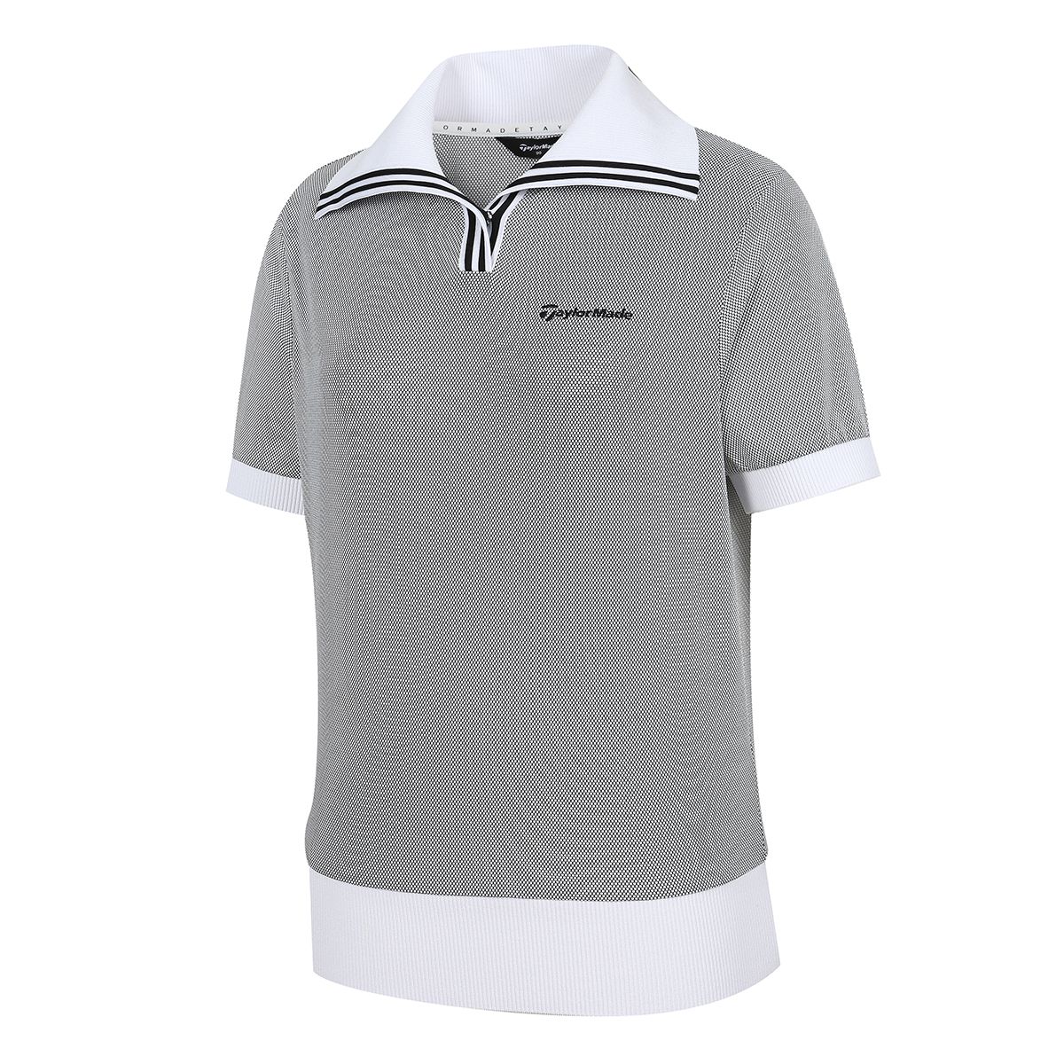 테일러메이드 어패럴(TAYLORMADE APPAREL) 여성 자가드 니트 카라 반팔 티셔츠 T8031TN6141-100