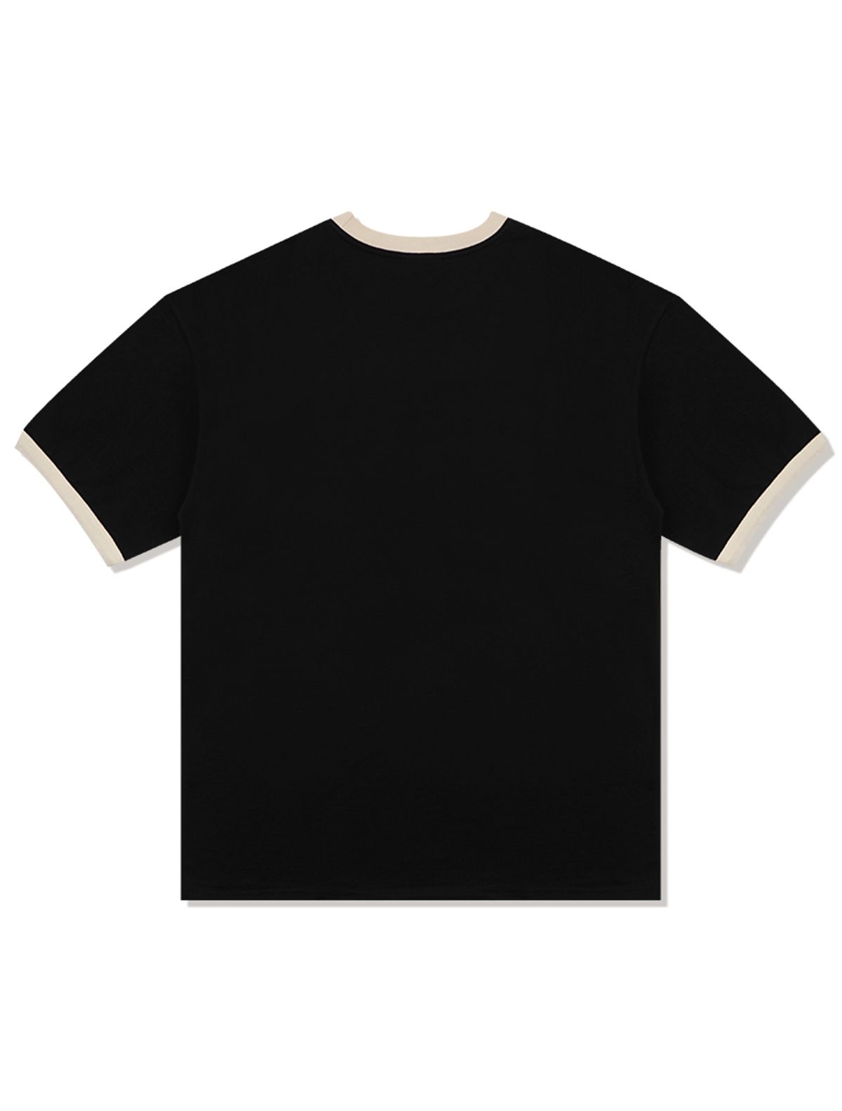 라 메종 스튜디오(LA MAISON STUDIO) UNISEX 오버핏 퍼피서핑 링거 반소매 티셔츠 블랙(FCE2TS401M)
