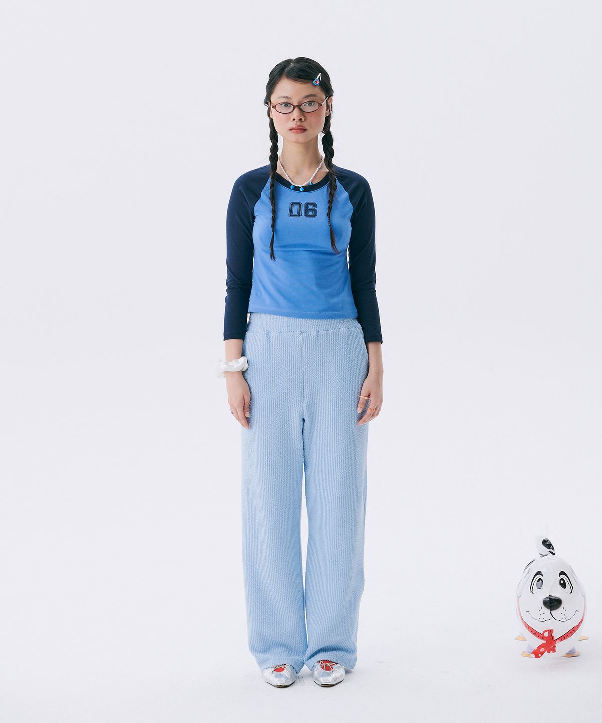 준준스페이스(JUNEJUNE SPACE) Frill Banding Pants_Light Blue (프릴 밴딩 팬츠_라이트 블루)