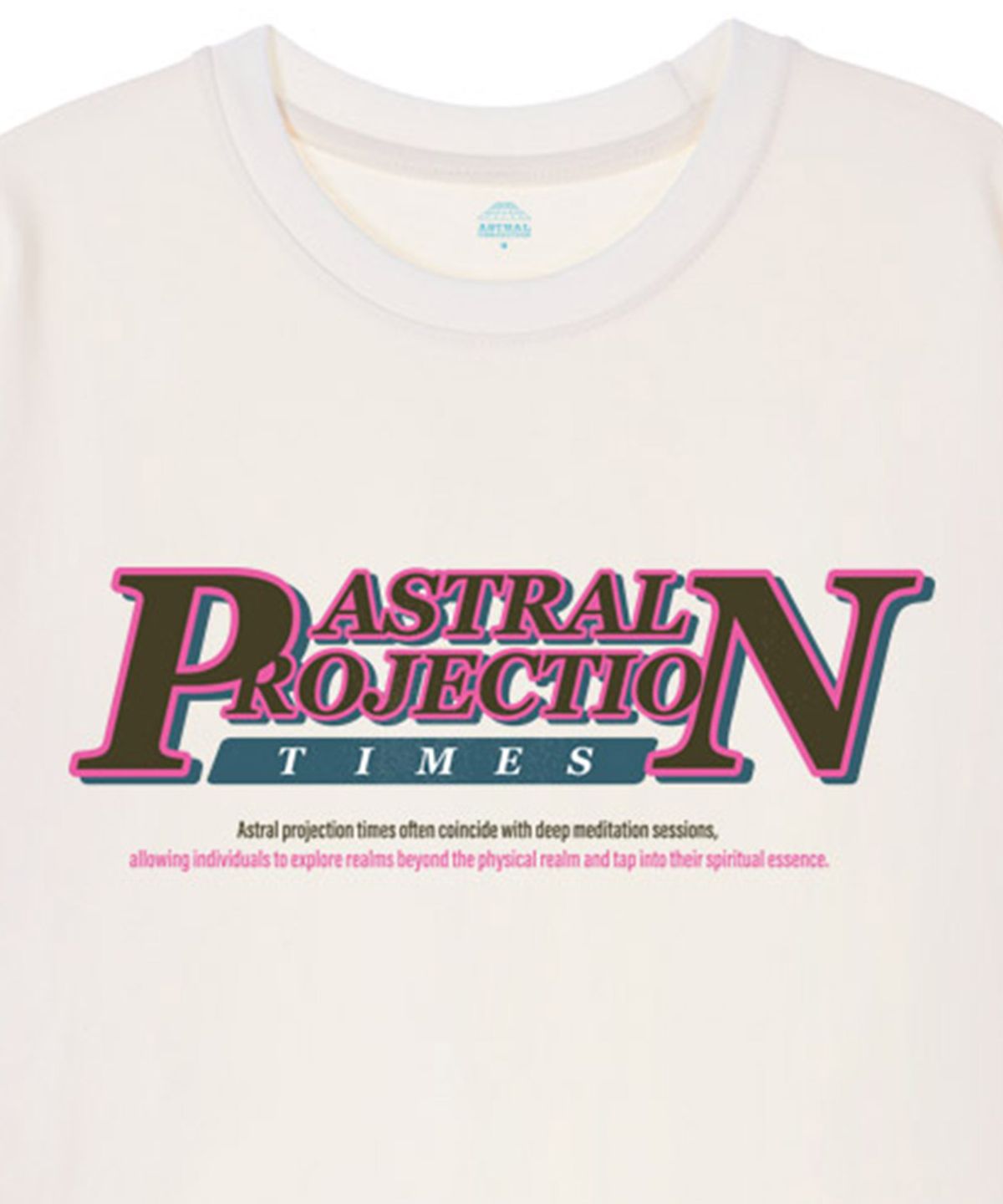 아스트랄 프로젝션(ASTRAL PROJECTION) [오버핏]피앤 타임즈 13수 면 라운드 넥 반팔 티셔츠_아이보리