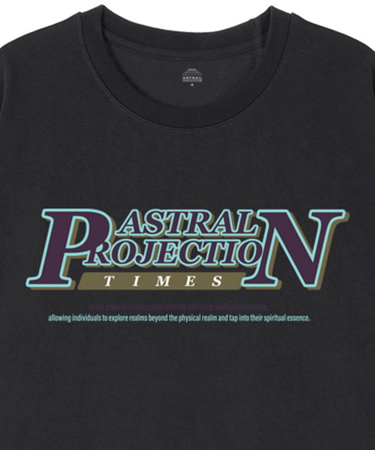 아스트랄 프로젝션(ASTRAL PROJECTION) [오버핏]피앤 타임즈 13수 면 라운드 넥 반팔 티셔츠_차콜