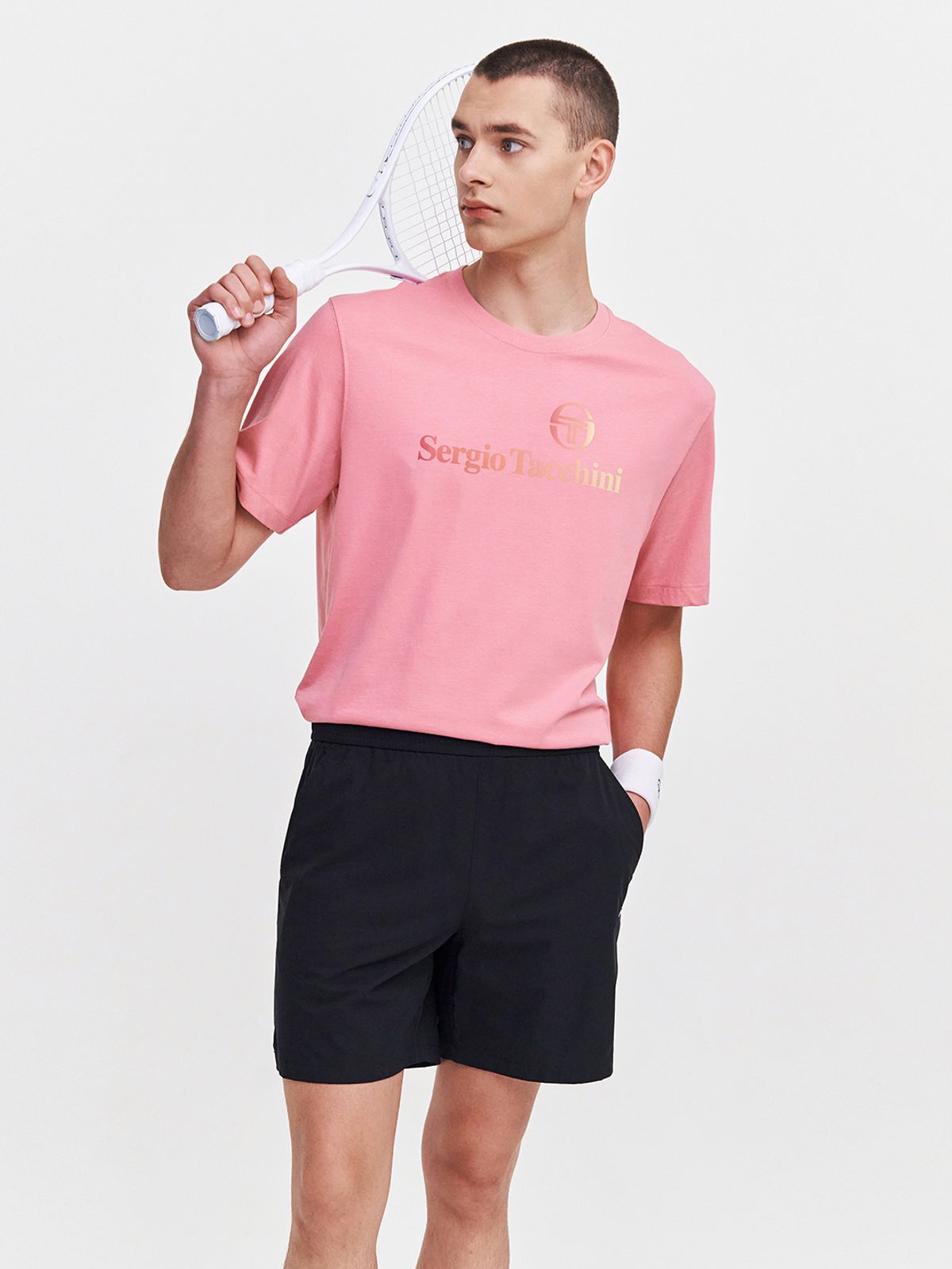 세르지오 타키니(SERGIO TACCHINI) M 데일리 반팔 티셔츠 (Pink)