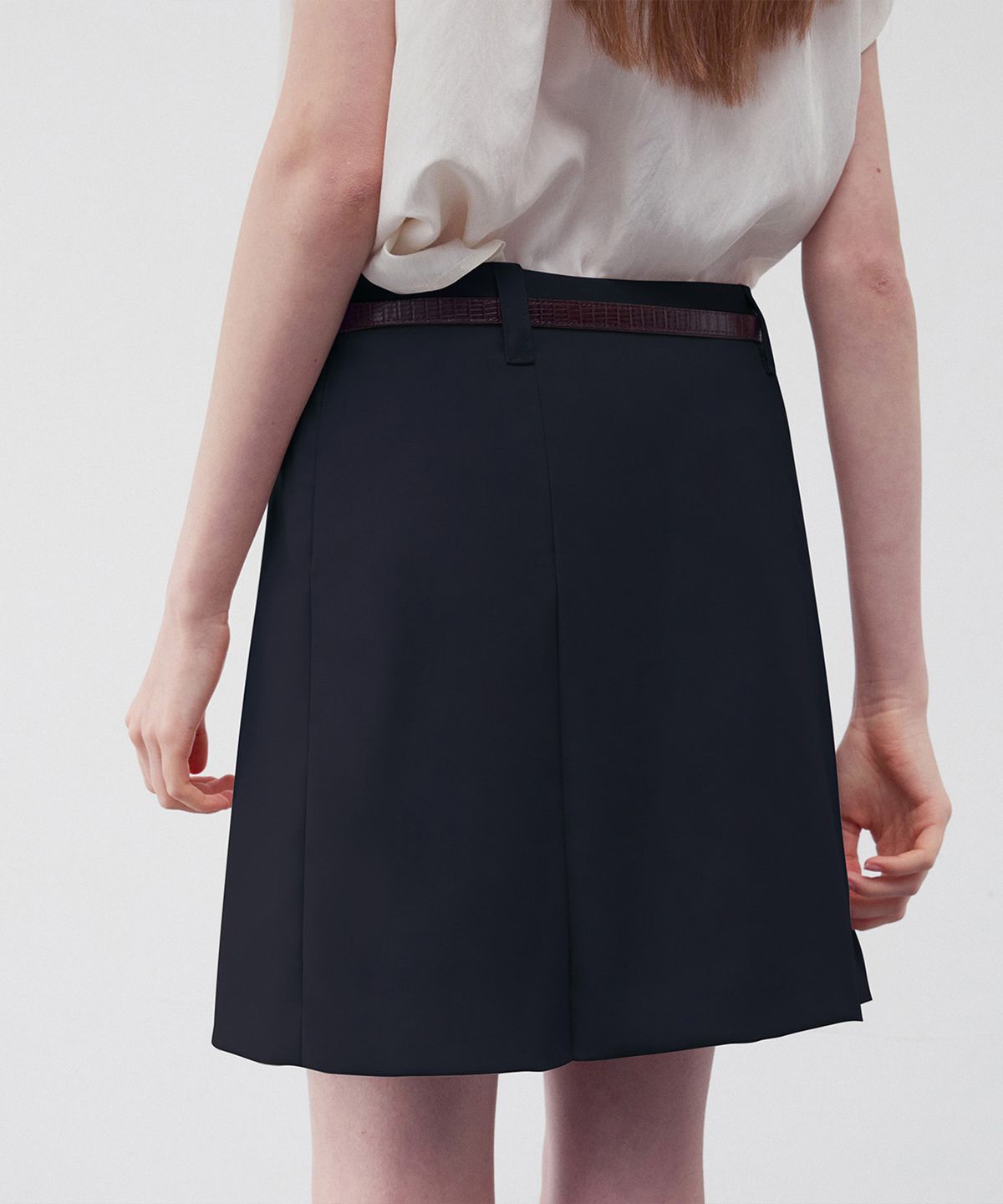 리이(RE RHEE) PLEATED MINI SKIRTS BLACK