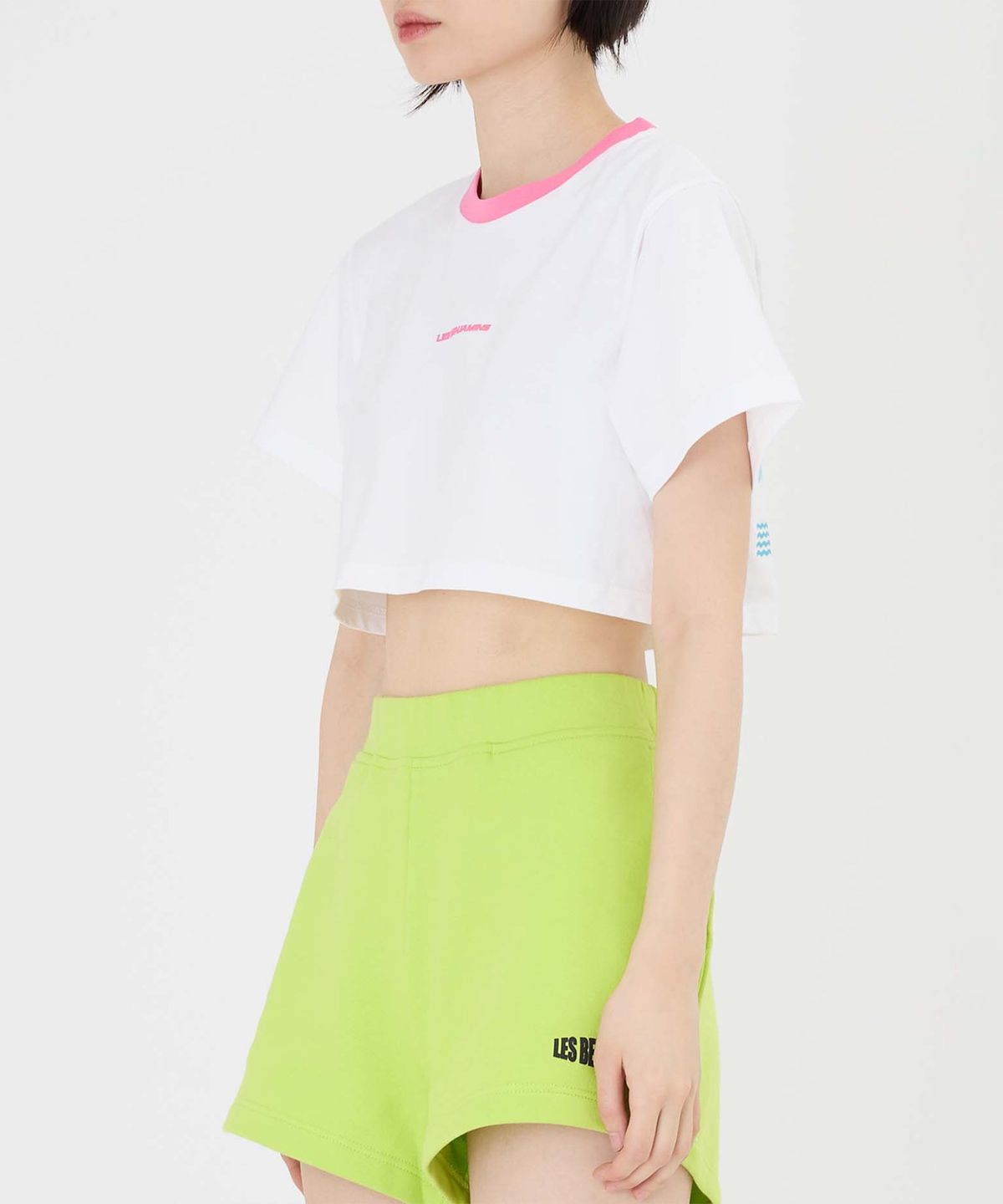 레 벤자민(LES BENJAMINS) (W) 크롭 티 002 화이트 CROP TEE 002 WHITE