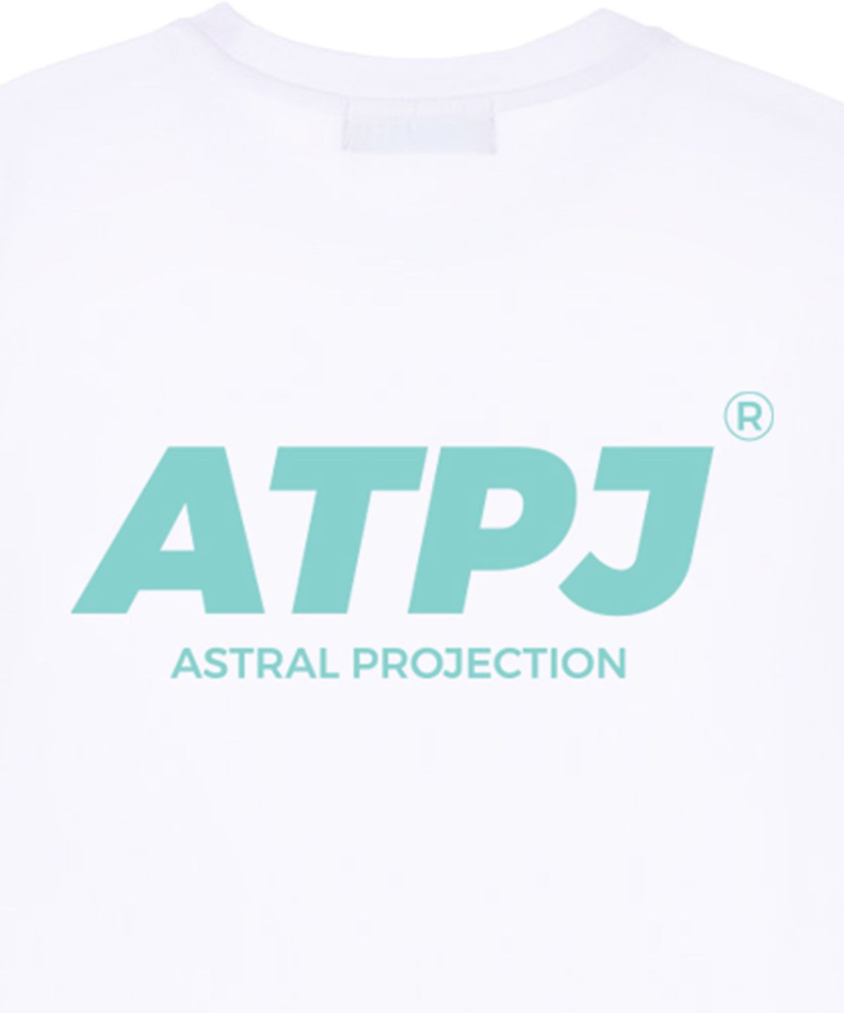 아스트랄 프로젝션(ASTRAL PROJECTION) 심플 레터링 로고 수피마 코튼 라운드 넥 반팔 티셔츠_화이트