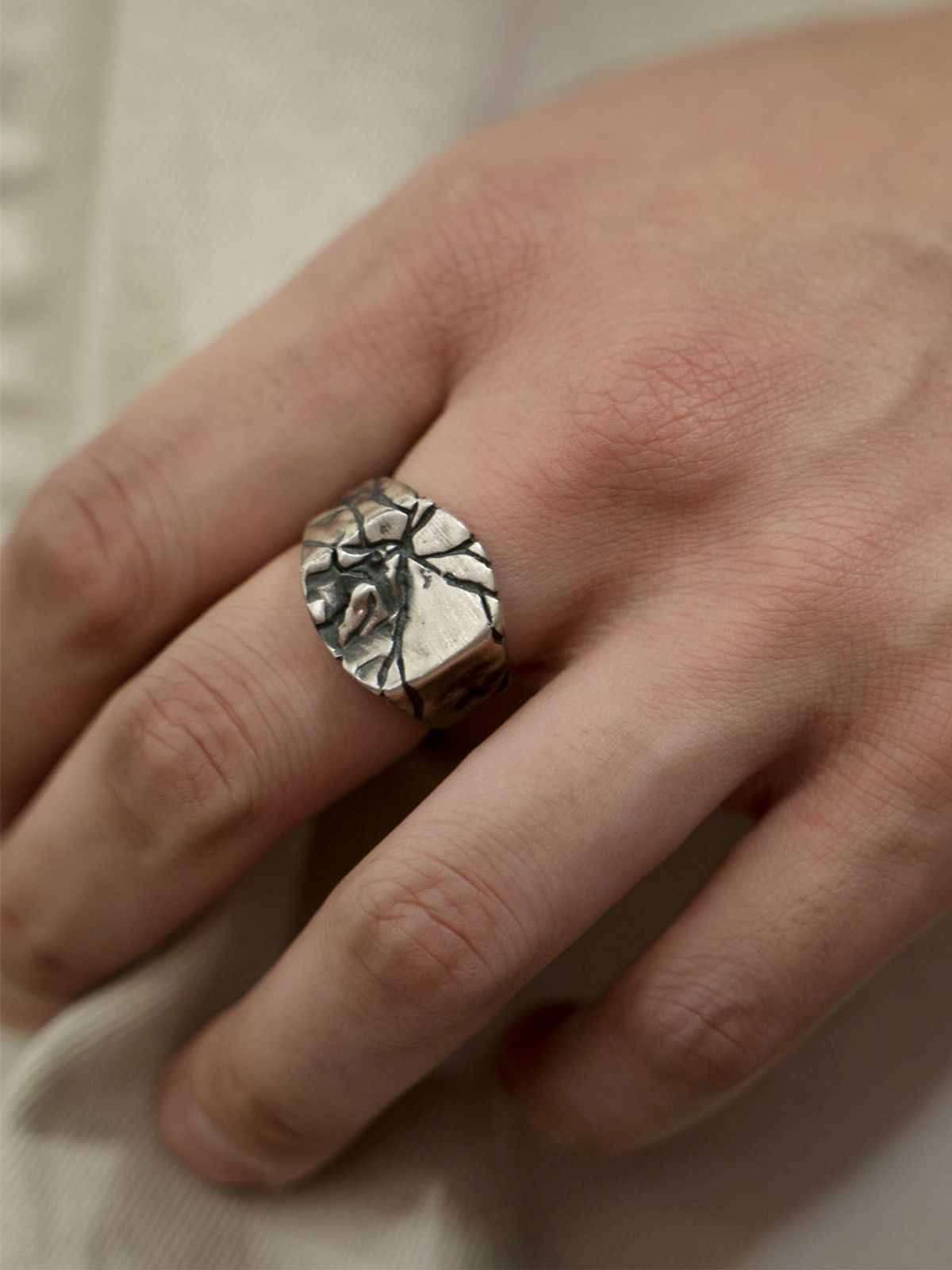 하랑(HARANG) HR 28R_Silver Crack Ring