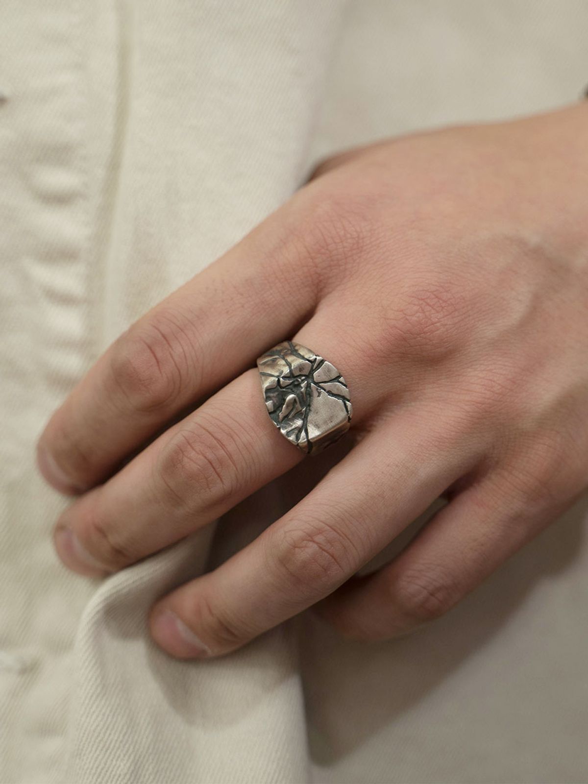 하랑(HARANG) HR 28R_Silver Crack Ring